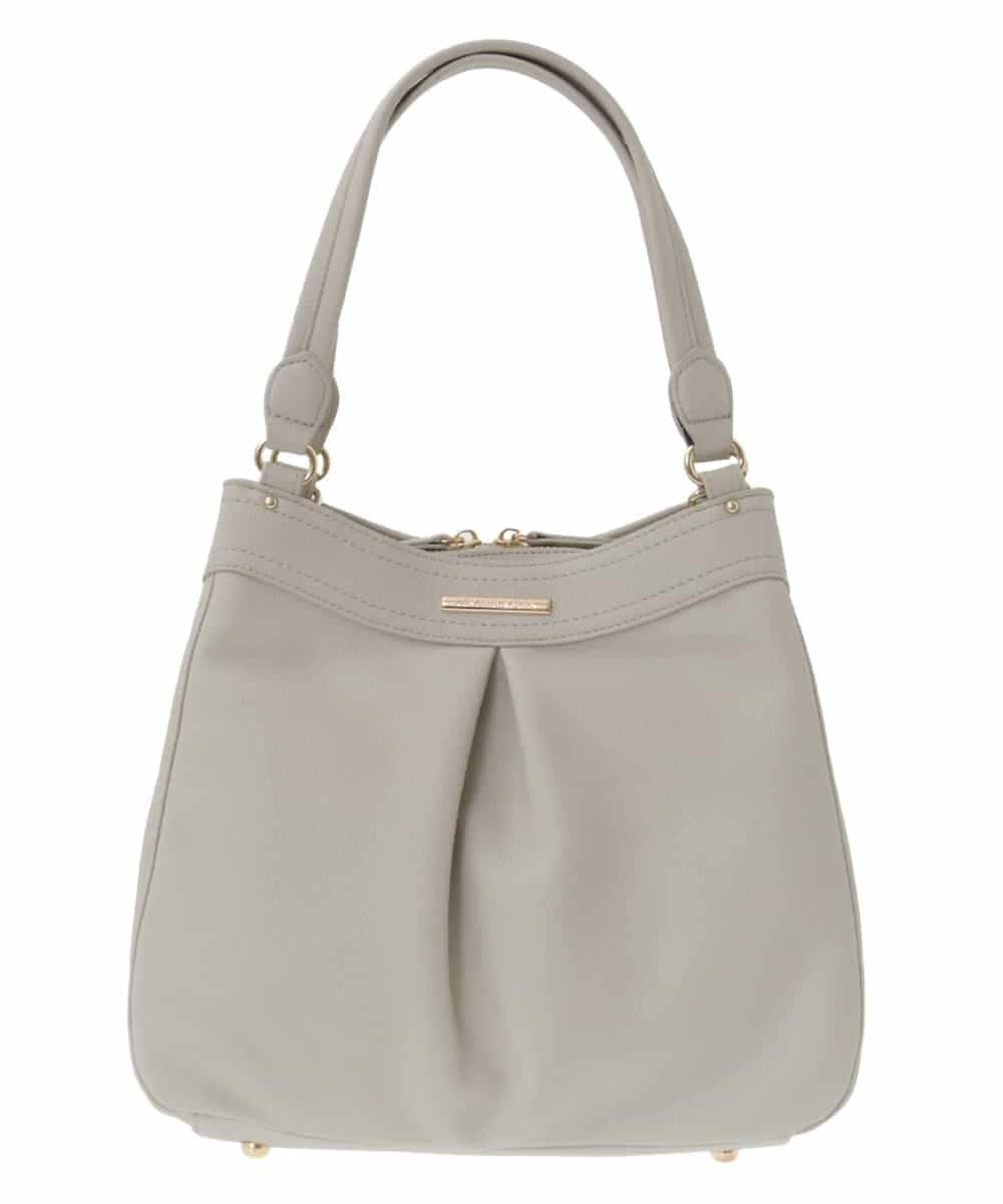 MK MICHEL KLEIN BAG [2WAY]合成皮革タックデザインバッグ エムケーミッシェルクランバック バッグ トートバッグ グリーン イエロー ブラック ベージュ