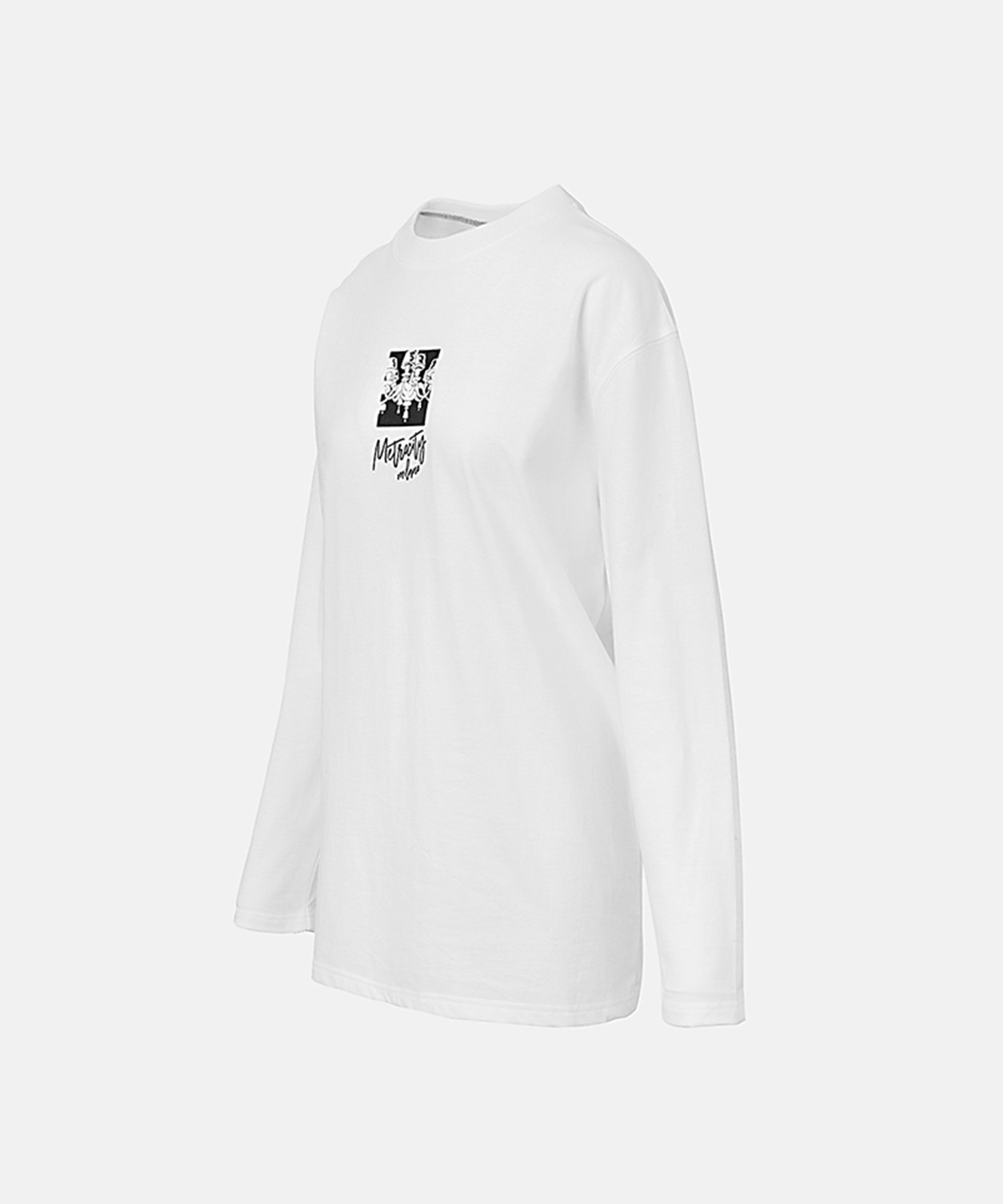METROCITY 【メトロシティ】シャンデリア プリント 長袖 Tシャツ メトロシティ トップス カットソー・Tシャツ ブラック ホワイト