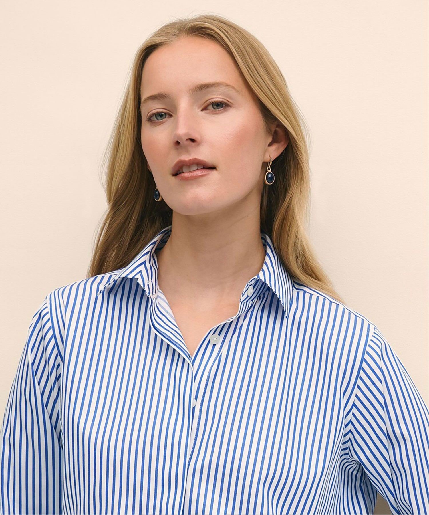 【SALE／35%OFF】BROOKS BROTHERS スーピマコットンサテン リラックスフィット ストライプシャツ ブルックス ブラザーズ トップス シャツ・ブラウス ホワイト【送料無料】