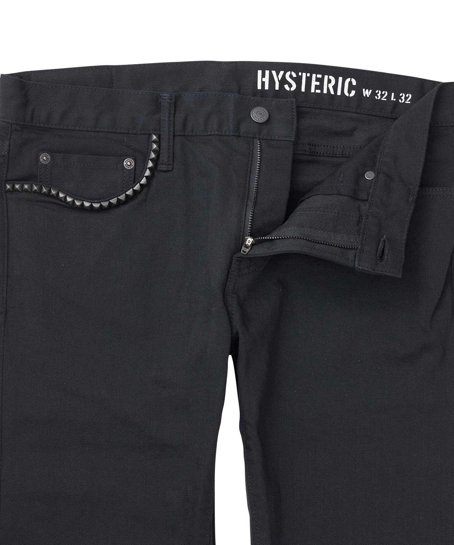 HYSTERIC GLAMOUR ブラックデニムスリムパンツ ヒステリックグラマー パンツ ジーンズ・デニムパンツ ブラック【送料無料】