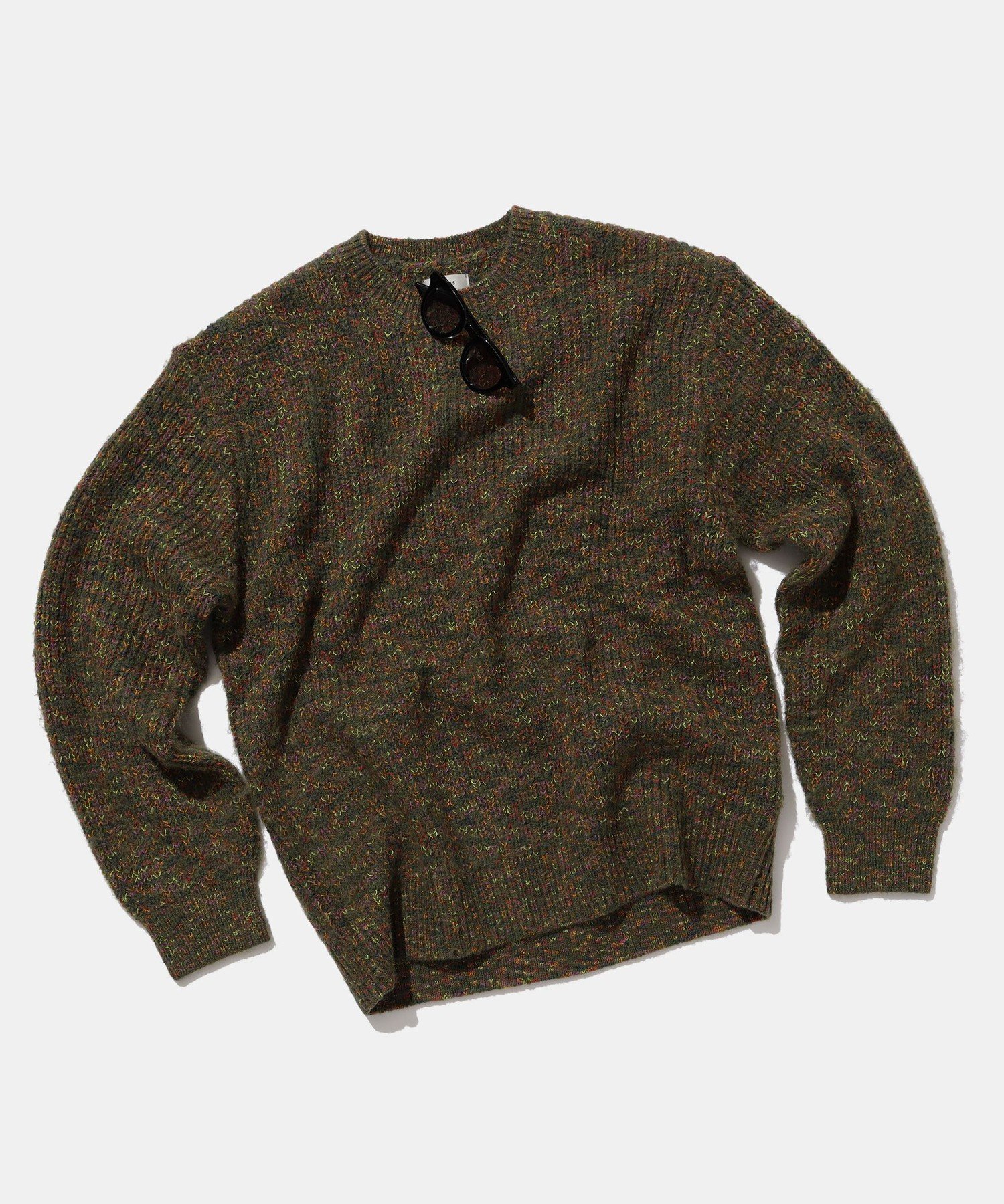 【SALE／30%OFF】BEAMS 5ゲージ シャギー クルーネック ニット ビームス アウトレット トップス ニット ブルー グリーン ホワイト【送料無料】