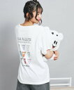 【SALE/20%OFF】PINK-latte マスコットTシャツ ピンク ラテ トップス カットソー・Tシャツ ホワイト ブラック