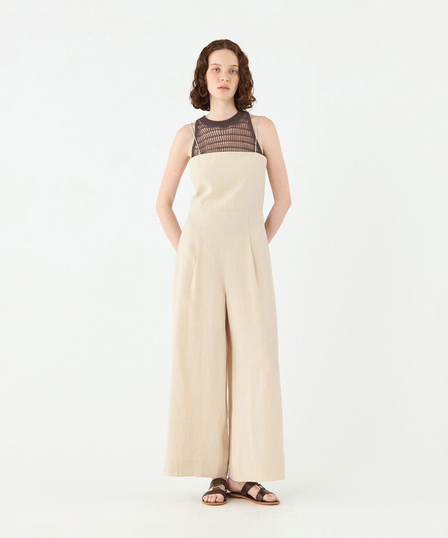 Ballsey エアリネン キャミソールオールインワン トゥモローランド オールインワン・オーバーオール オールインワン・つなぎ ベージュ【送料無料】