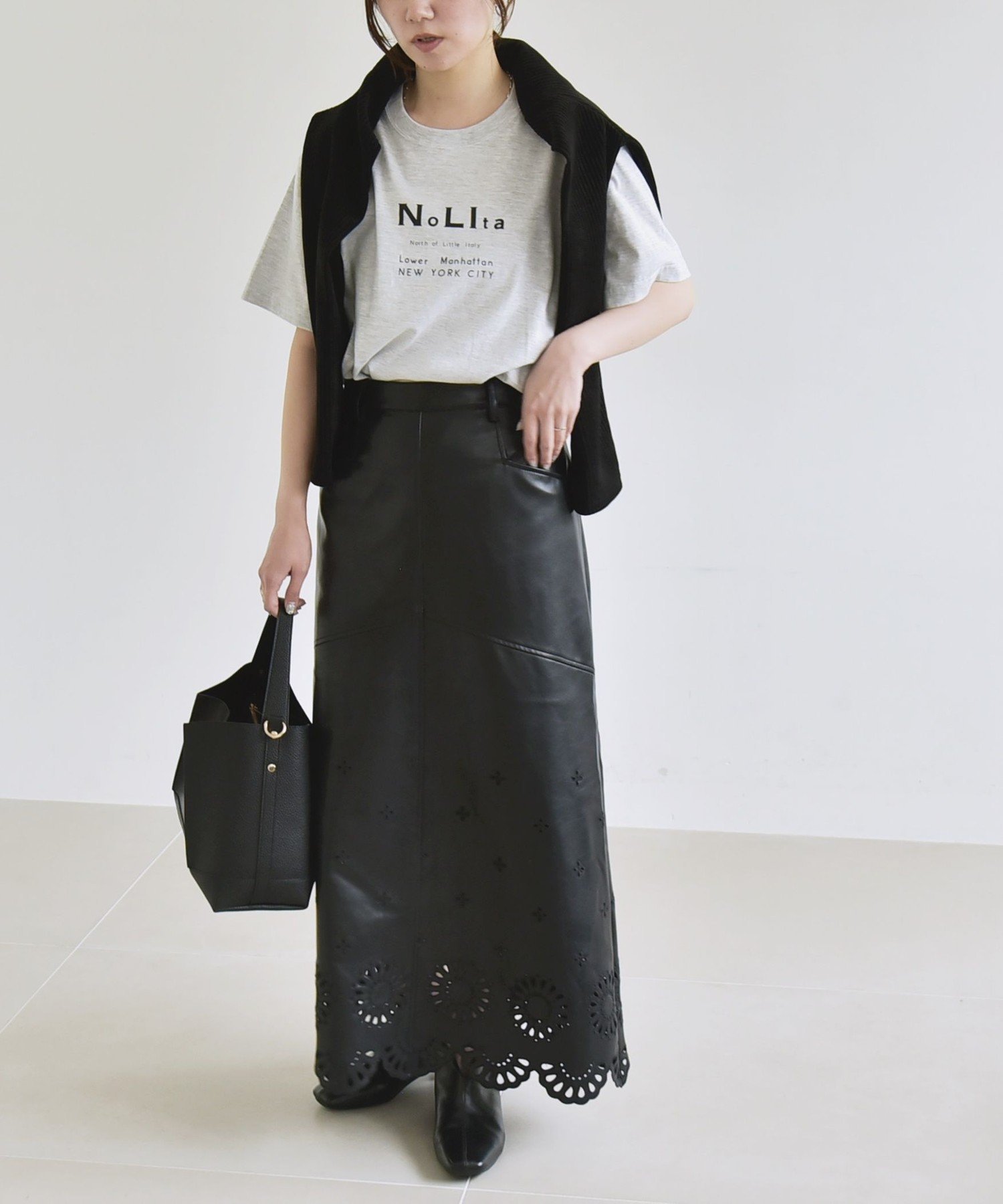 【SALE／35%OFF】quaranciel quaranciel: フラワー 刺繍 バック スリット ロング スカート シップス スカート その他のスカート ブラウン ブラック【送料無料】