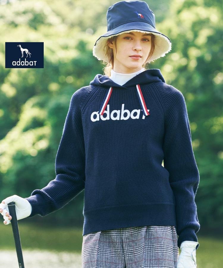 【ADABAT NAVY】ニットフーディー アダバット トップス ニット ネイビー