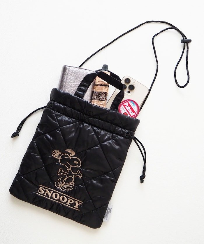【SALE／50%OFF】FREAK'S STORE SNOOPY パフィー巾着トート 25AW フリークスストア バッグ トートバッグ シルバー ブラック