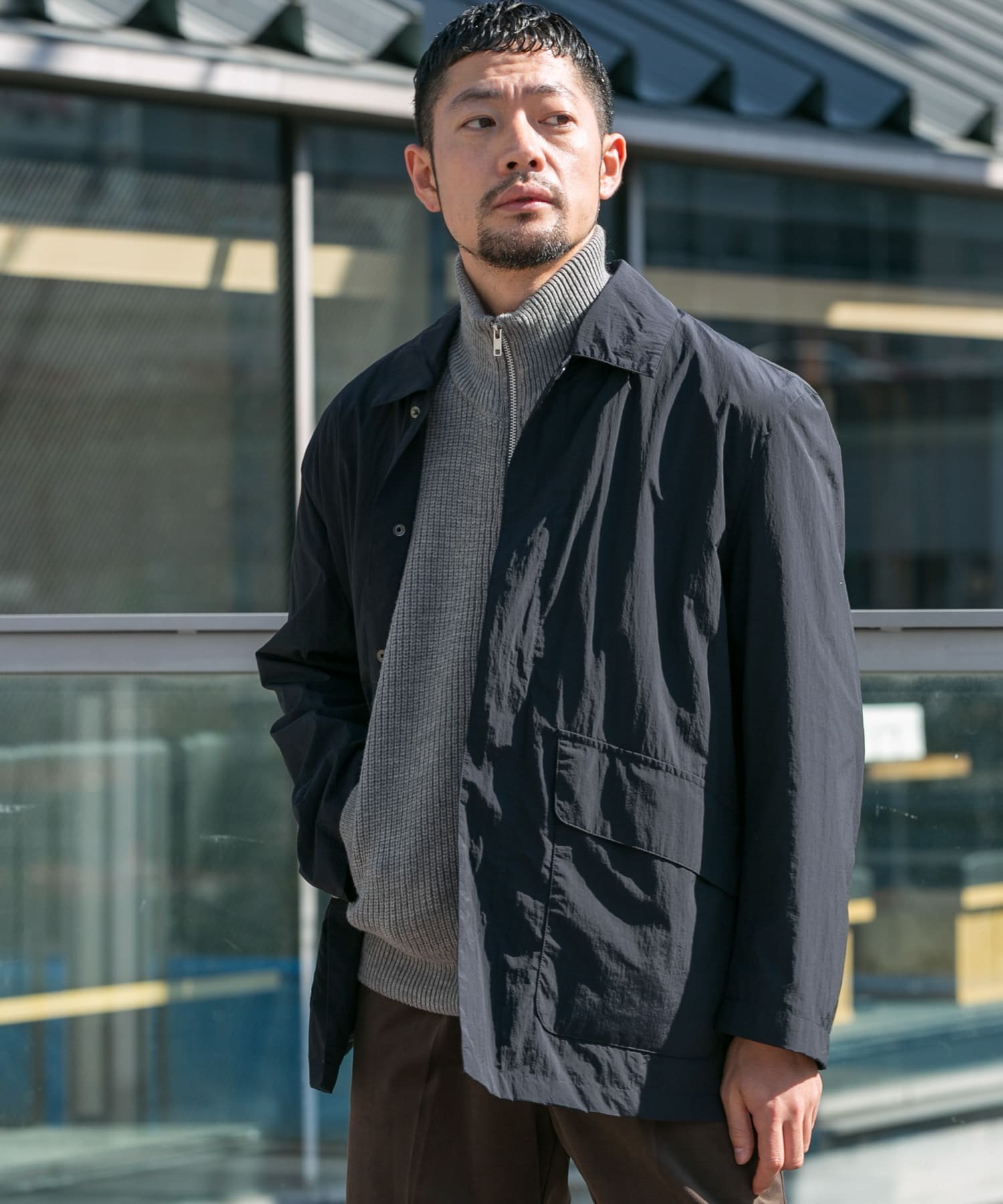 【SALE／55%OFF】URBAN RESEARCH ROSSO 3H Dry Fabricナイロンハーフコート アーバンリサーチロッソ ジャケット・アウター その他のジャケット・アウター ブラック ネイビー【送料無料】