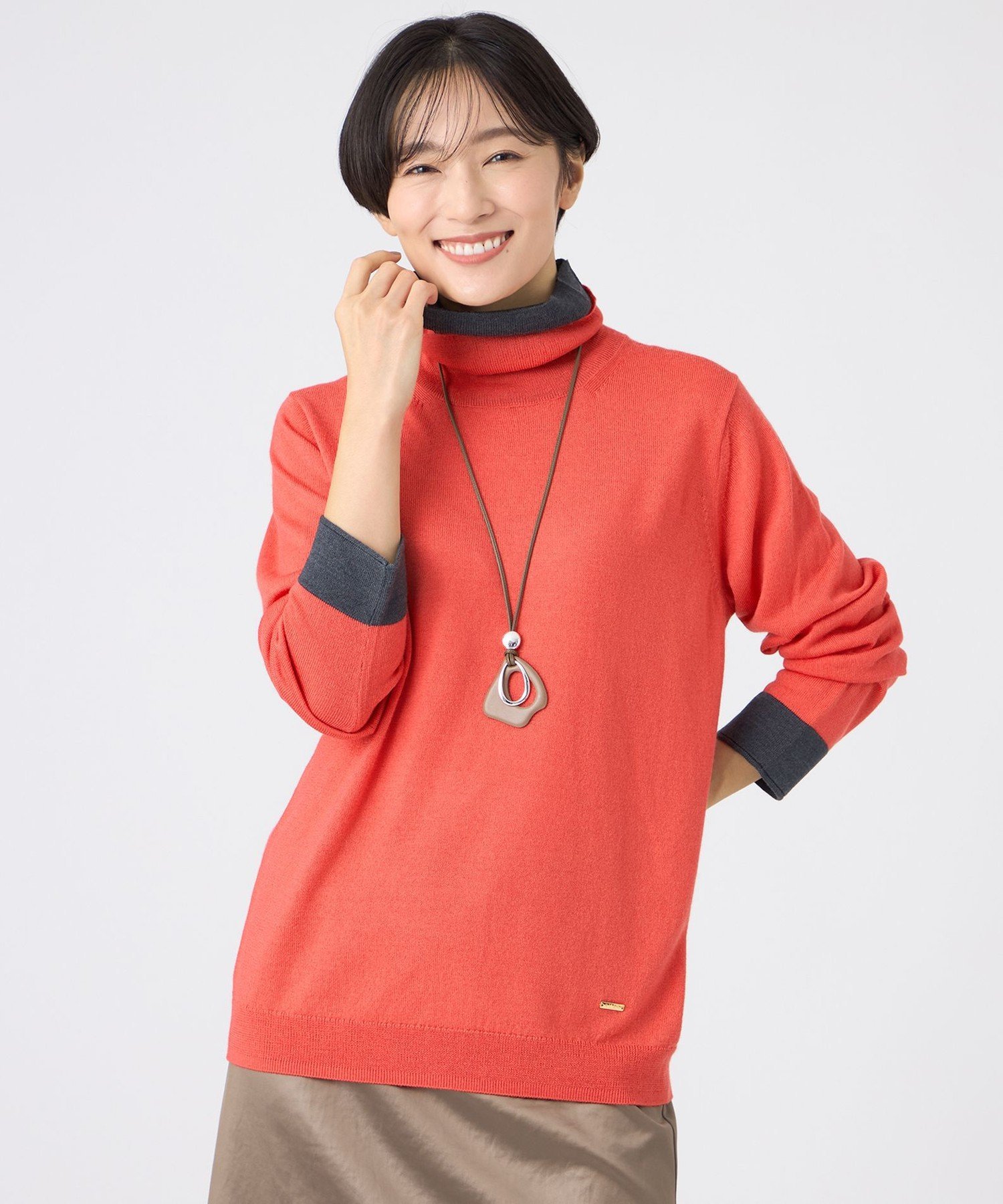 EVEX by KRIZIA 【カタログ掲載】【ウォッシャブル】ダブルタートルネックニットプルオーバー エヴェッ..