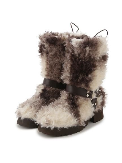 【SALE／50%OFF】LILY BROWN ハーネスストラップファーブーツ(Hearts2Hearts着用) リリーブラウン ファッション雑貨 その他のファッション雑貨 ブラウン ベージュ【送料無料】