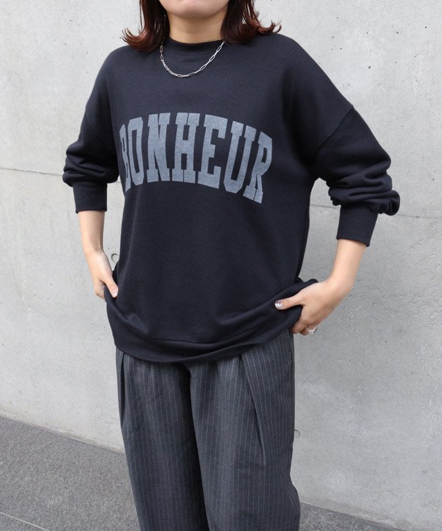 Pierrot オーバーサイズロゴスウェット ピエロ トップス スウェット・トレーナー ネイビー グレー【送料無料】(4)