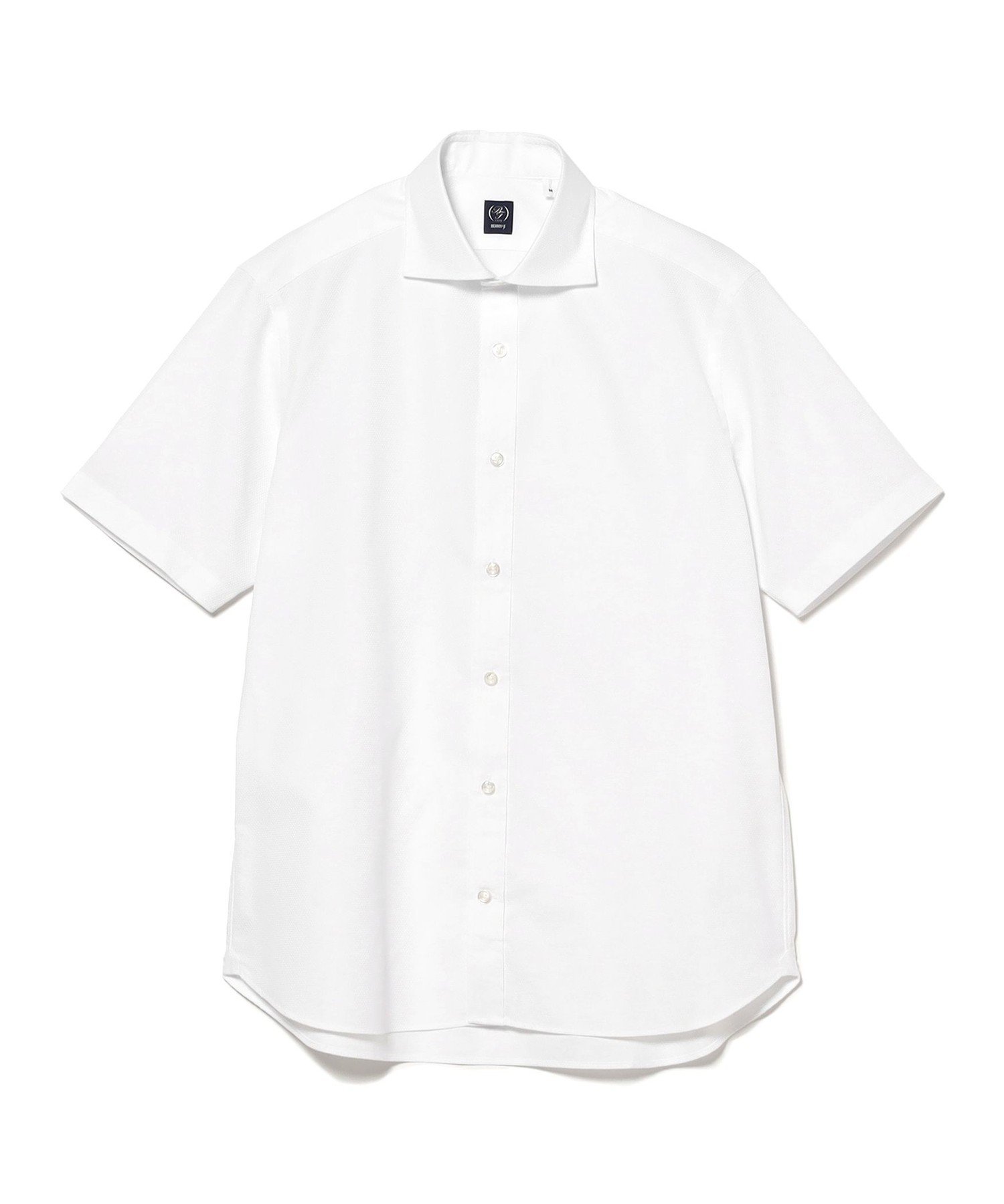 【SALE／20%OFF】BEAMS F COOLMAX(R) カラミ ショートスリーブ カッタウェイカラーシャツ ビームス アウトレット トップス シャツ・ブラウス ホワイト ネイビー【送料無料】