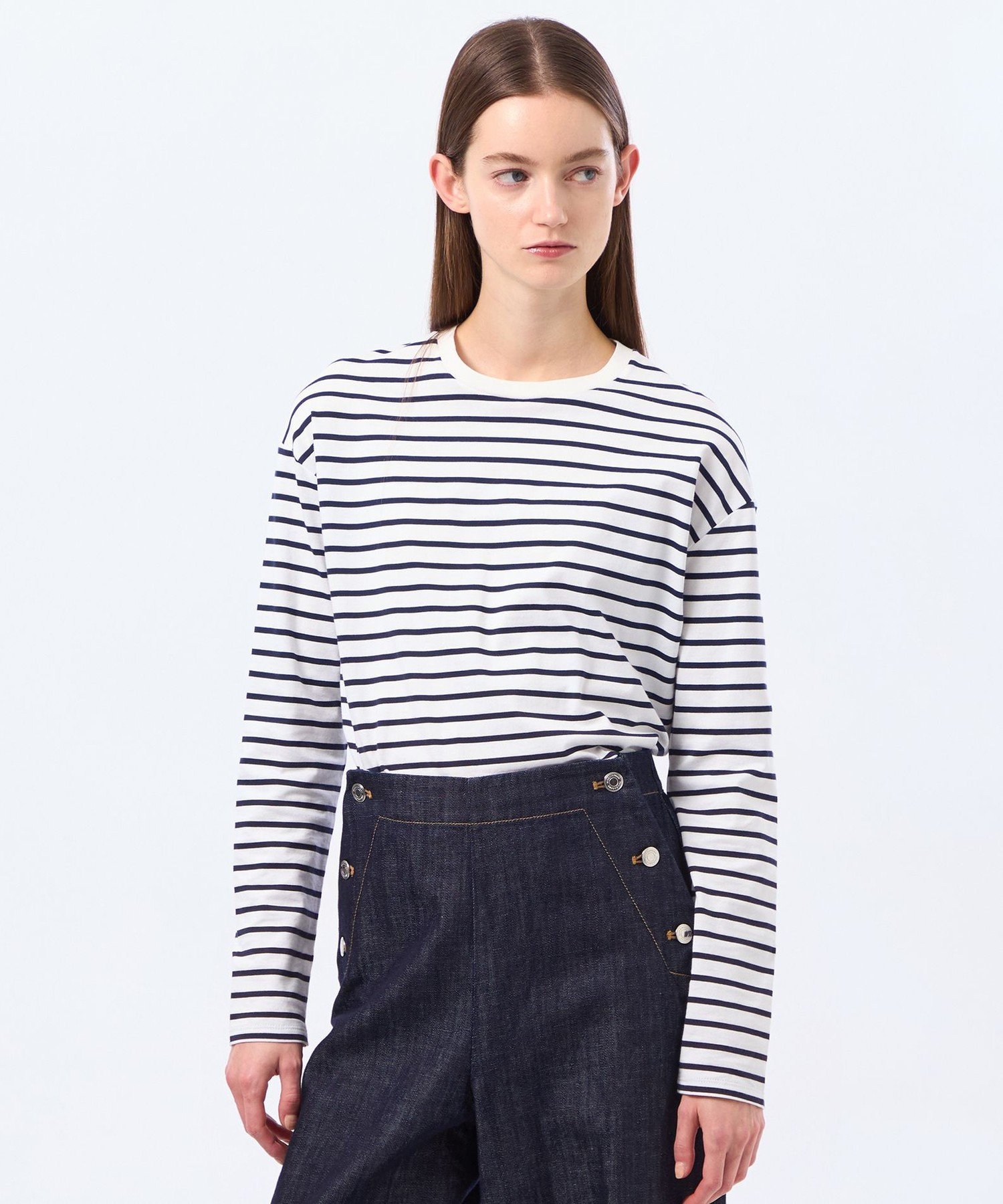 MACKINTOSH PHILOSOPHY ラウンドヘムシルケットボーダーカットソー マッキントッシュ フィロソフィー トップス カットソー・Tシャツ ネイビー【送料無料】