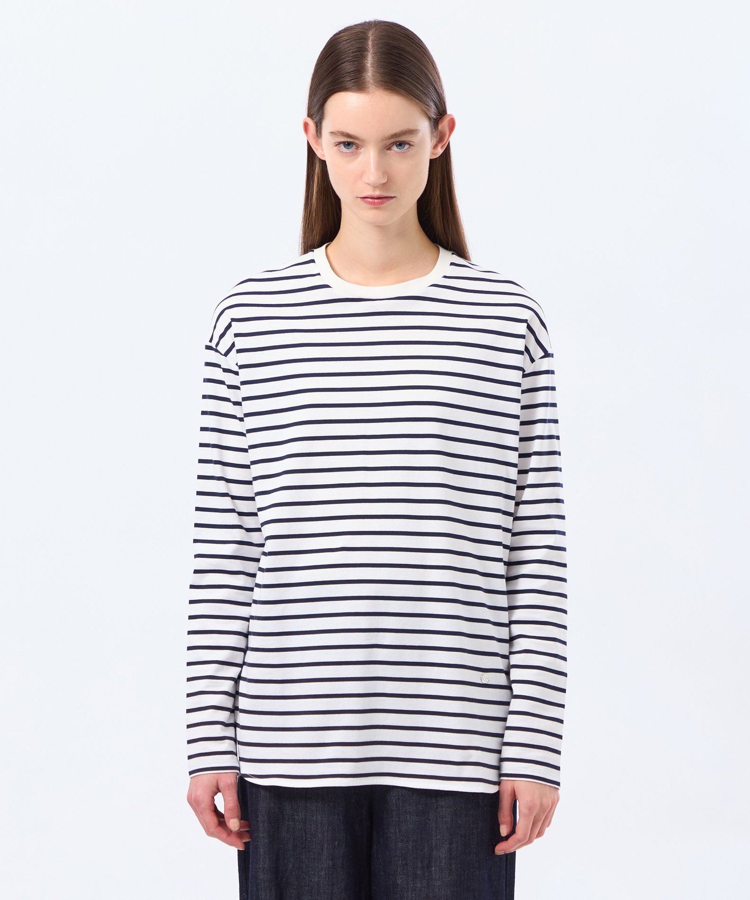 MACKINTOSH PHILOSOPHY ラウンドヘムシルケットボーダーカットソー マッキントッシュ フィロソフィー トップス カットソー・Tシャツ ネイビー【送料無料】