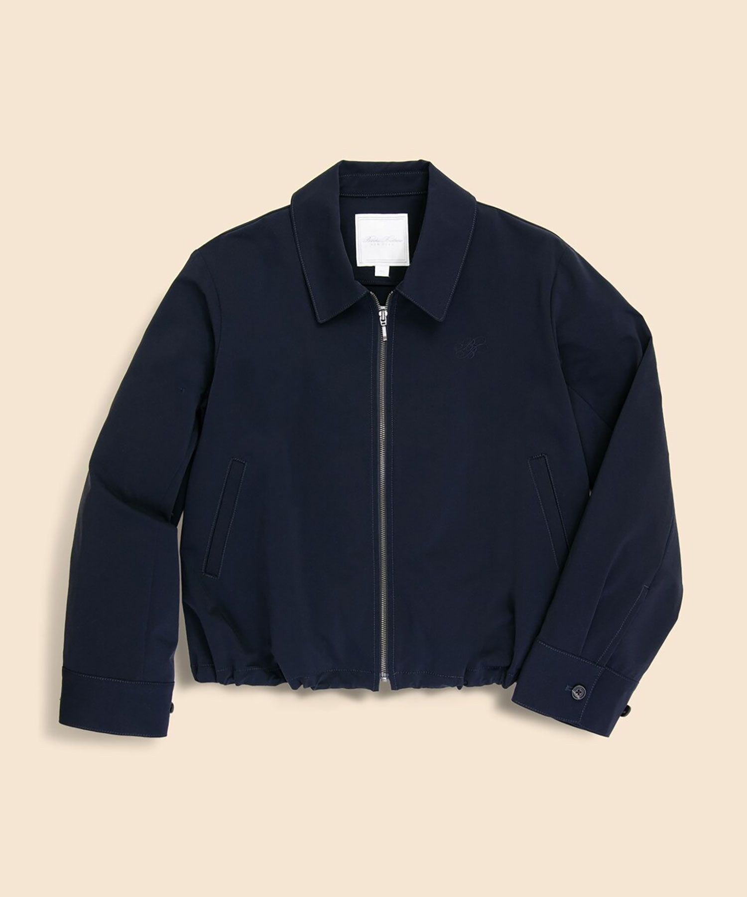 BROOKS BROTHERS 【Double B Collection】ポリエステル BBロゴ クロップド ジップブルゾン ブルックス ブラザーズ ジャケット・アウター ブルゾン・ジャンパー ネイビー【送料無料】