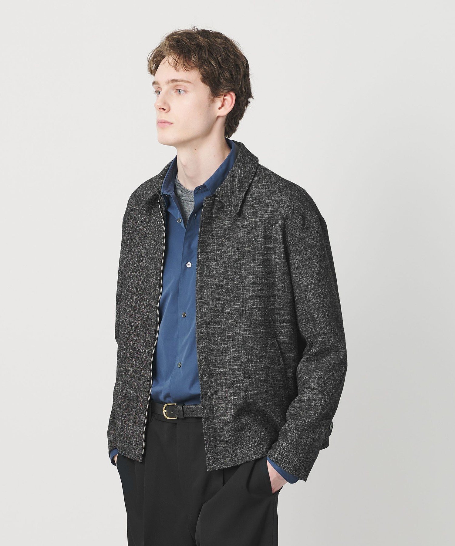 BEAUTY&YOUTH UNITED ARROWS モノトーン ツイード ショート ブルゾン ビューティー＆ユース　ユナイテッドアローズ ジャケット・アウター その他のジャケット・アウター グレー ブラック【送料無料】