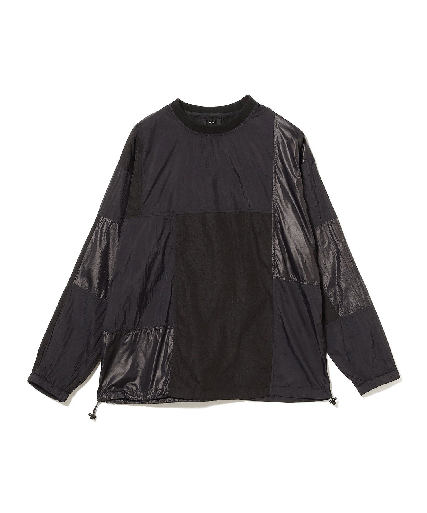 BEAMS クレイジーパターン ナイロン クルーネック【ワイドフィット】 ビームス メン トップス カットソー・Tシャツ ブラック グレー【送料無料】