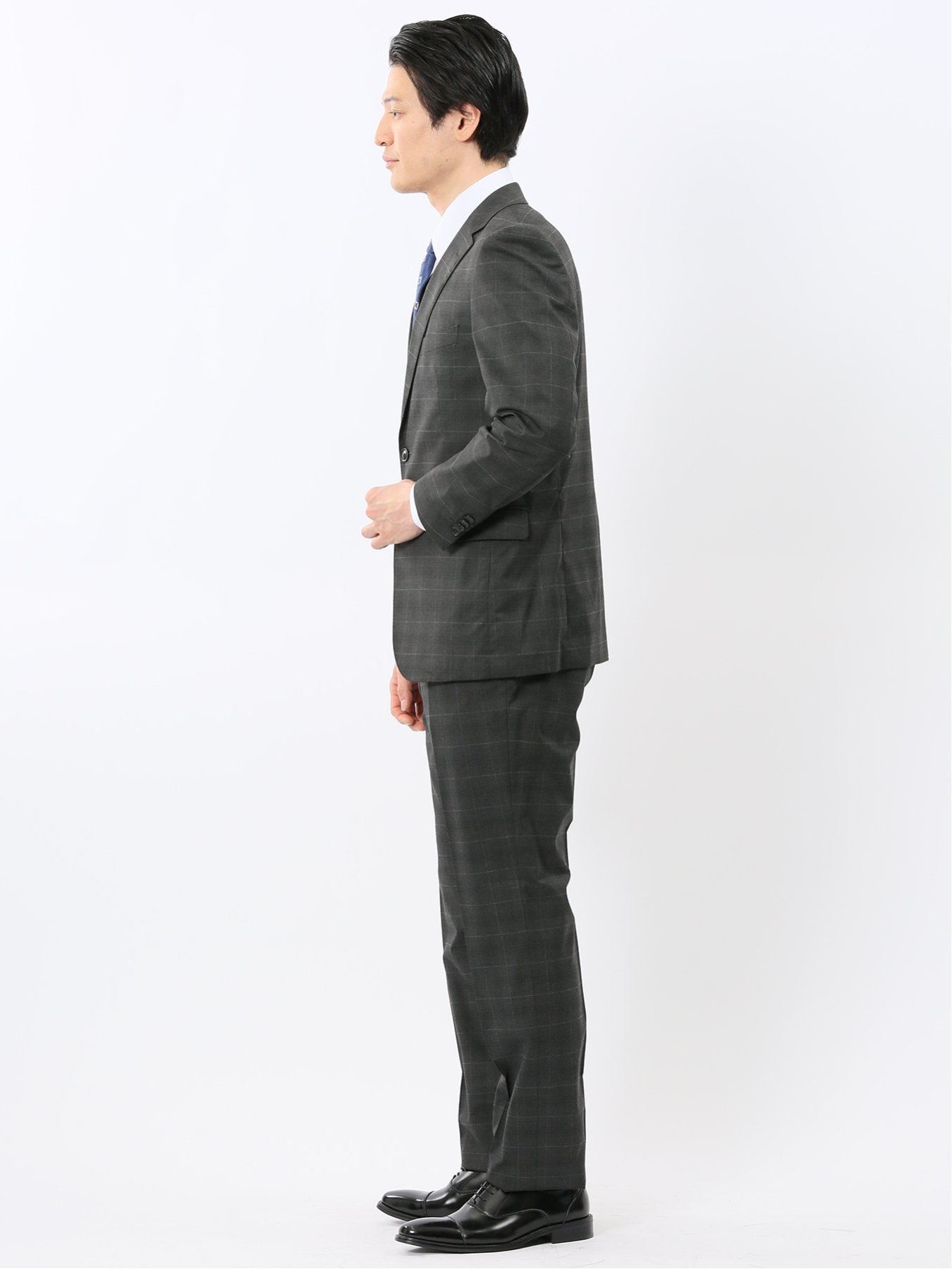 【SALE／10%OFF】m.f.editorial ストレッチウォッシャブル レギュラーフィット 2ボタン2ピーススーツ チェックグレー タカキュー スーツ・フォーマル セットアップスーツ グレー【送料無料】