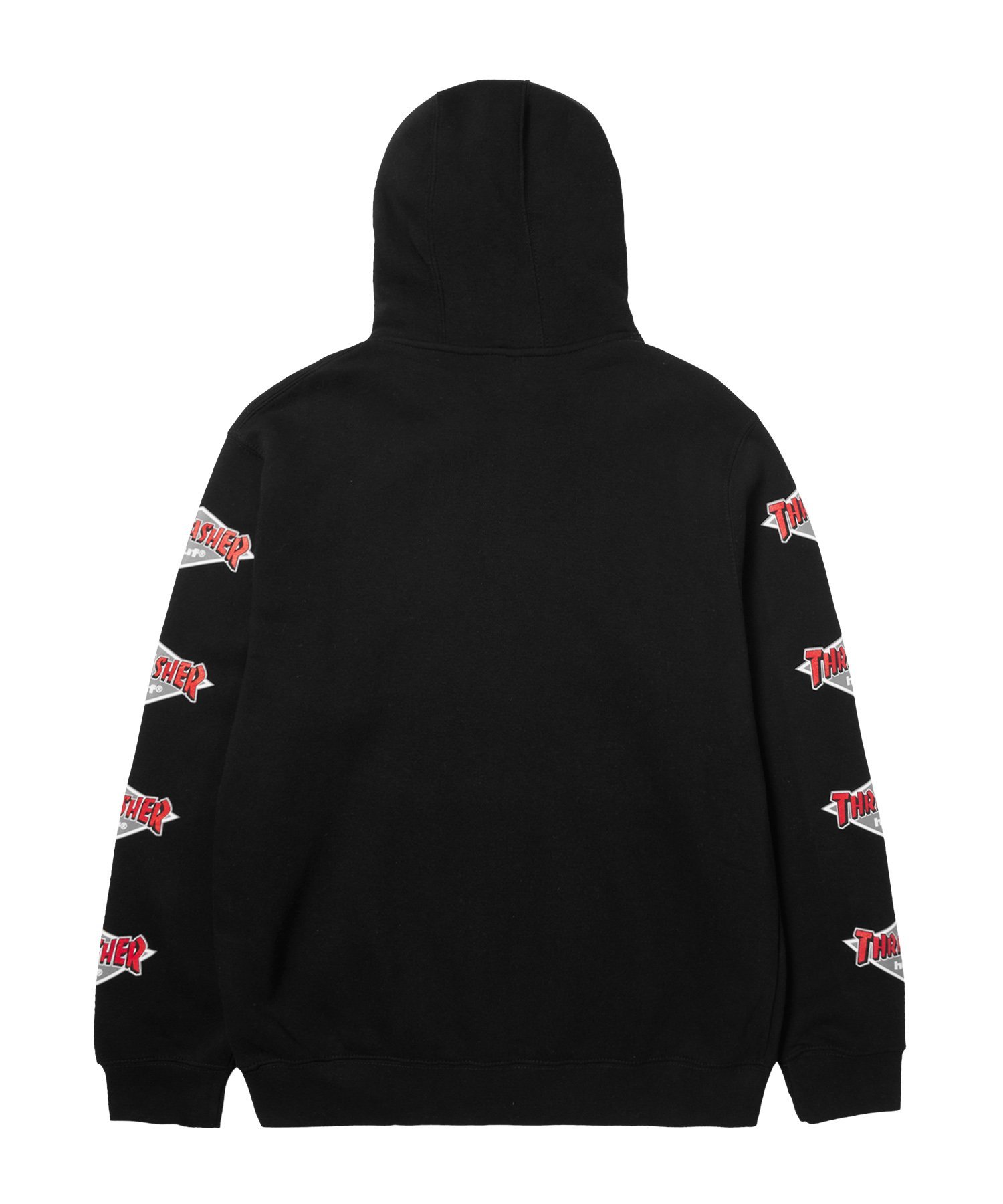 HUF HUF X THRASHER LOGO PO HOODIE / HUF スラッシャー コラボ パーカー ハフ トップス パーカー・フーディー ブラック グレー【送料無料】
