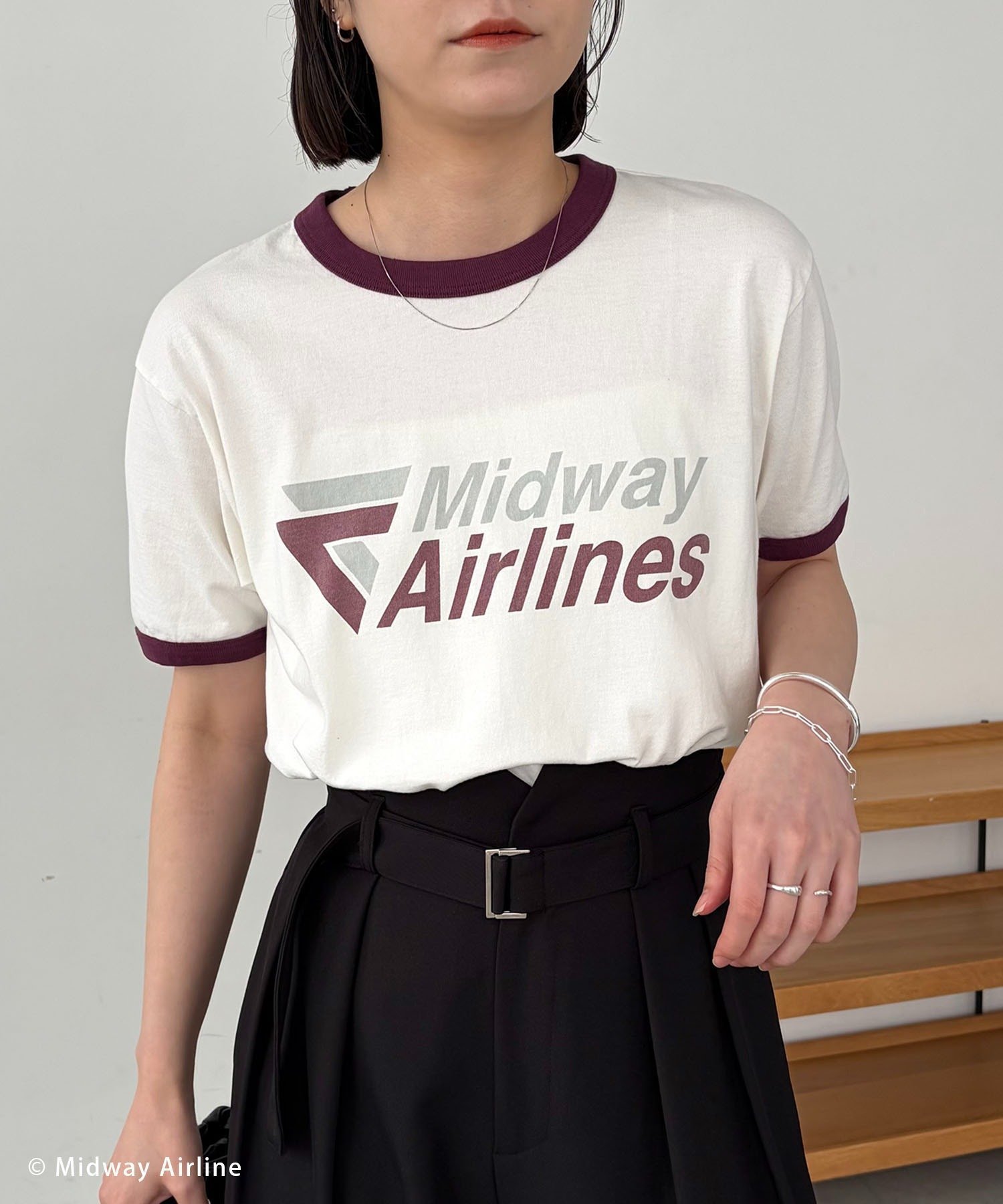 ＜GOOD ROCK SPEED＞MidwayAirline Tシャツ カプリシュ レマージュ トップス カットソー・Tシャツ ホワイト