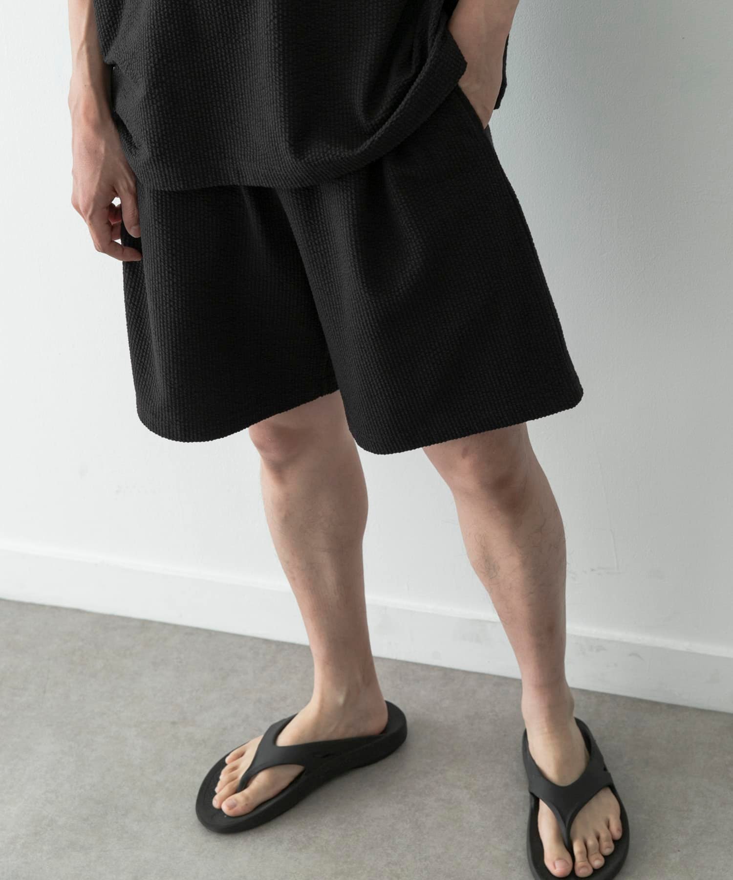 Sonny Label カットシアサッカーショートパンツ サニーレーベル パンツ その他のパンツ ブラック ネイビー