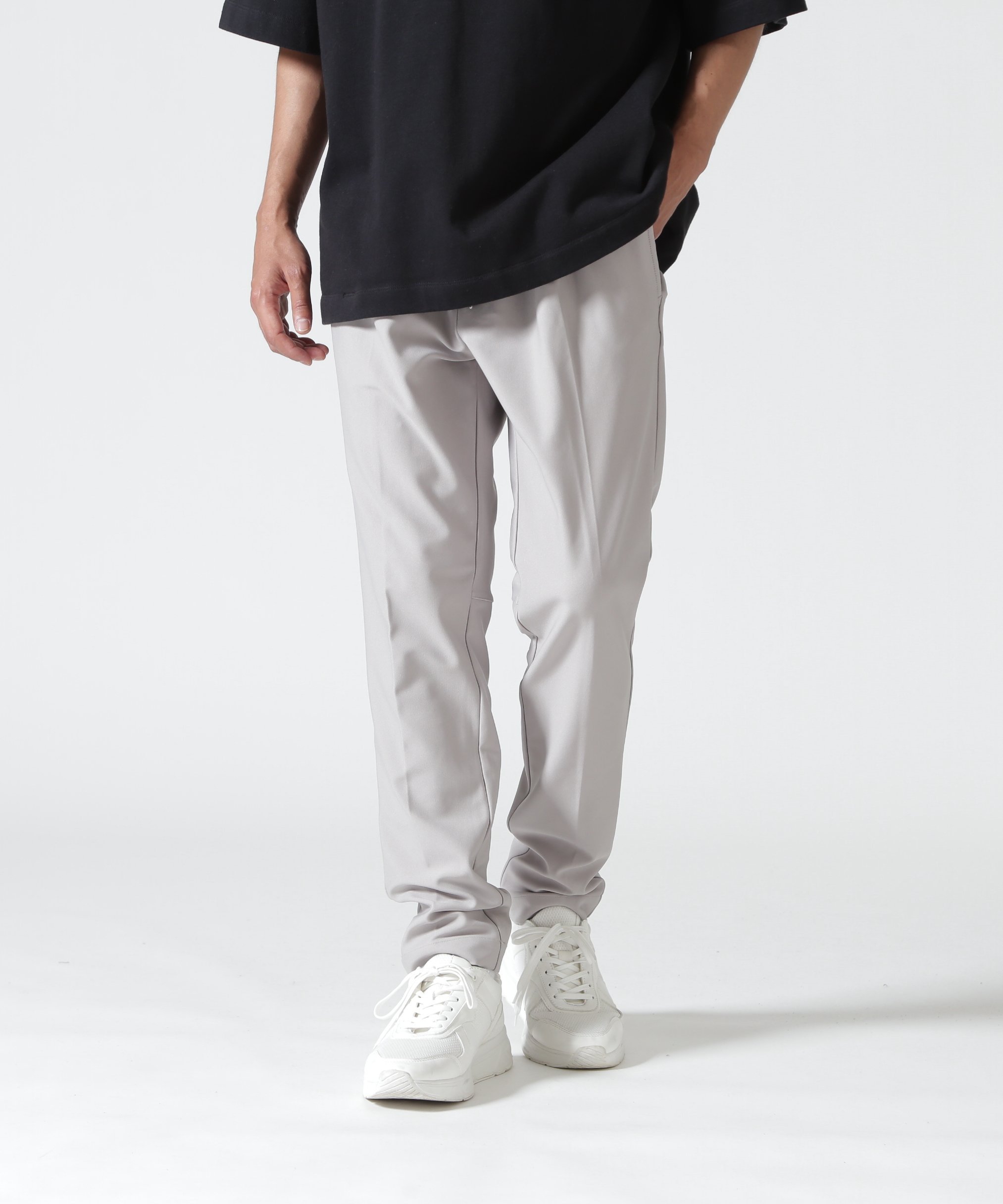 B'2nd PIUORO(ピウオロ) HI TENSION KNIT JOGGER PANTS ビーセカンド パンツ その他のパンツ グレー ブラック【送料無料】