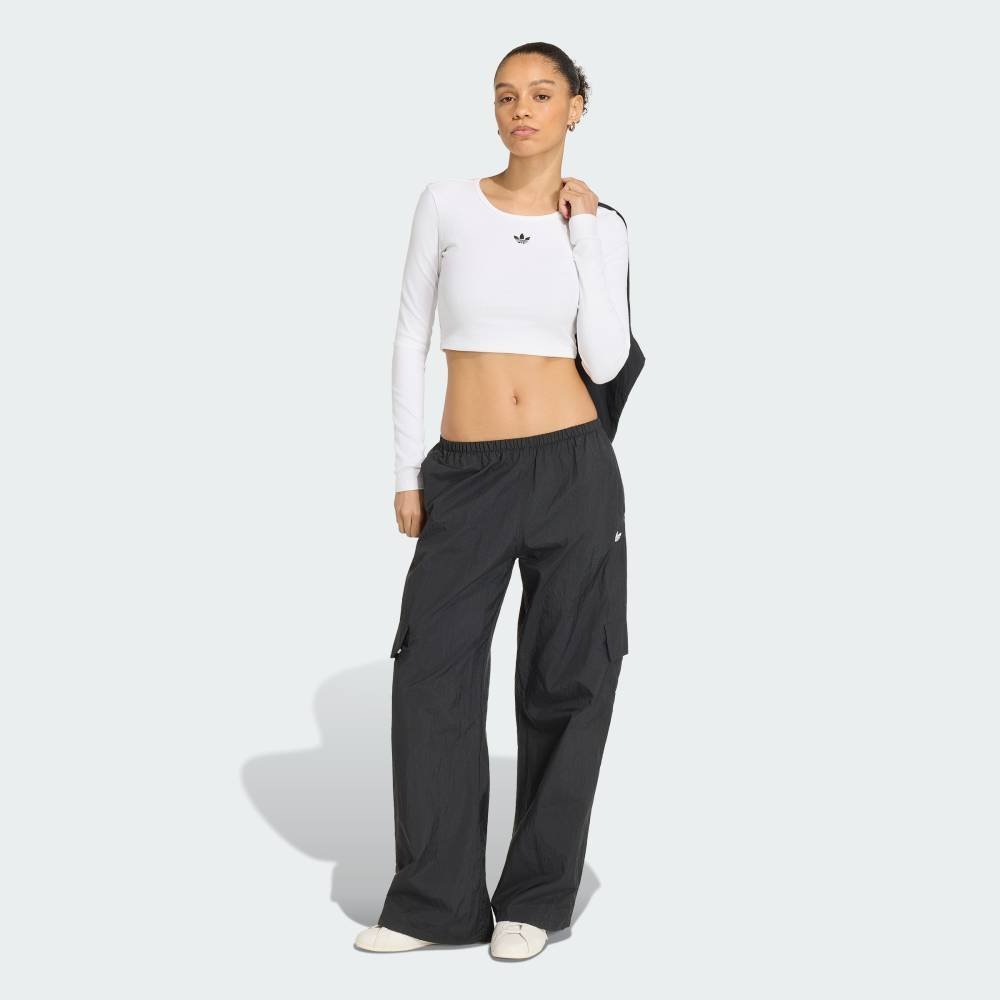 【公式】アディダス adidas 返品可 エッセンシャルズ リブ クロップド 長袖Tシャツ アディダス トップス カットソー・Tシャツ ホワイト