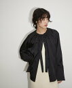 【SALE／50 OFF】ADAM ET ROPE 039 FEMME 【サステナブル】ギャザーネックシルキーシャツ アダムエロペ トップス シャツ ブラウス ブラック ホワイト カーキ【送料無料】