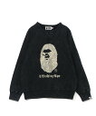 A BATHING APE A BATHING APE OVERDYE RELAXED FIT CREWNECK ア ベイシング エイプ トップス スウェット・トレーナー ブラック オレンジ イエロー