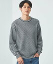 【SALE/80%OFF】UNITED ARROWS green label relaxing コットン ポリエステル マルチボーダー クルーネック ニット ユナイテッドアローズ アウトレット トップス ニット グレー ネイビー(4)