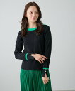 【SALE/50%OFF】JAYRO 配色ラインボートネックニットプルオーバー ジャイロ トップス ニット ホワイト ベージュ ネイビー ピンク ブラック(4)