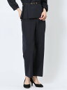 m.f.editorial ダブルクロス セミワイドパンツ 紺(セットアップ可能) 【25SS】 レディース スーツ スラックス パンツ ビジネス カジュアル ...