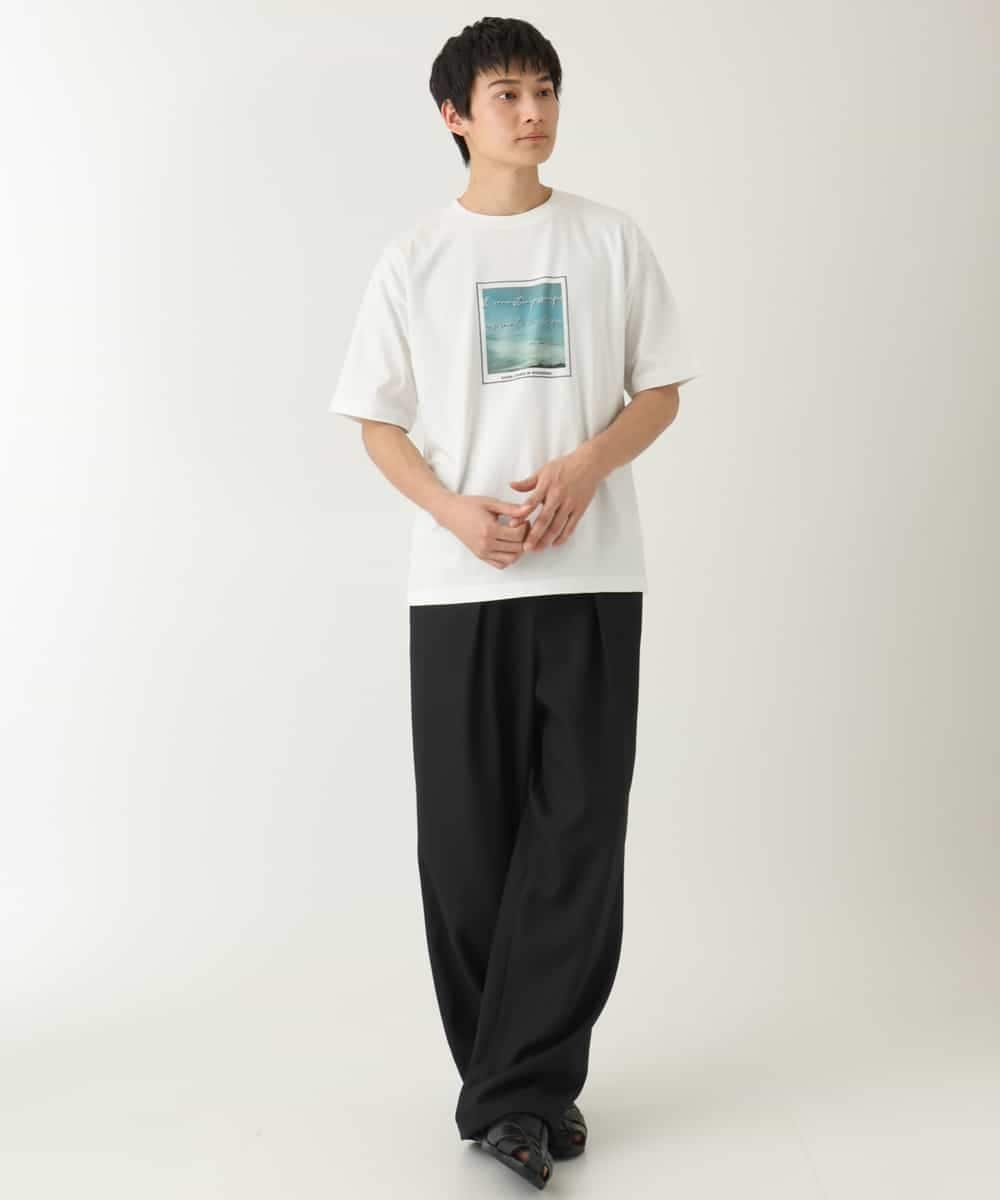 【接触冷感】スクエアプリントセミワイドシルエットカットソー アー・ヴェ・ヴェ トップス カットソー・Tシャツ グリーン ブルー