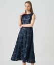ANAYI フラワーエンブロイダリーフレア ワンピース アナイ ワンピース・ドレス ドレス ベージュ ネイビー【送料無料】