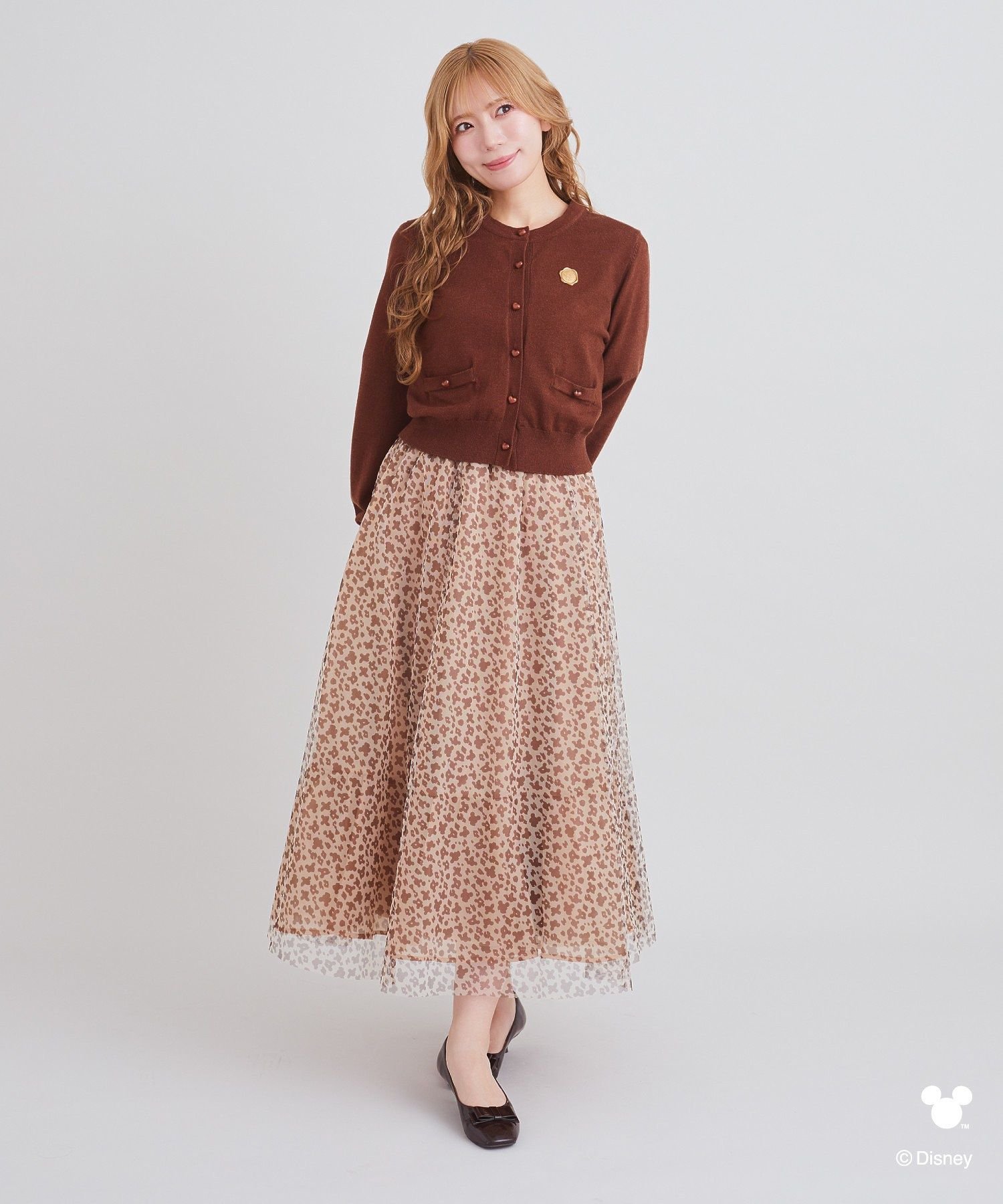 【SALE／40%OFF】Areeam ミッキー/レオパード柄チュールスカート アリーム スカート その他のスカート ベージュ【送料無料】