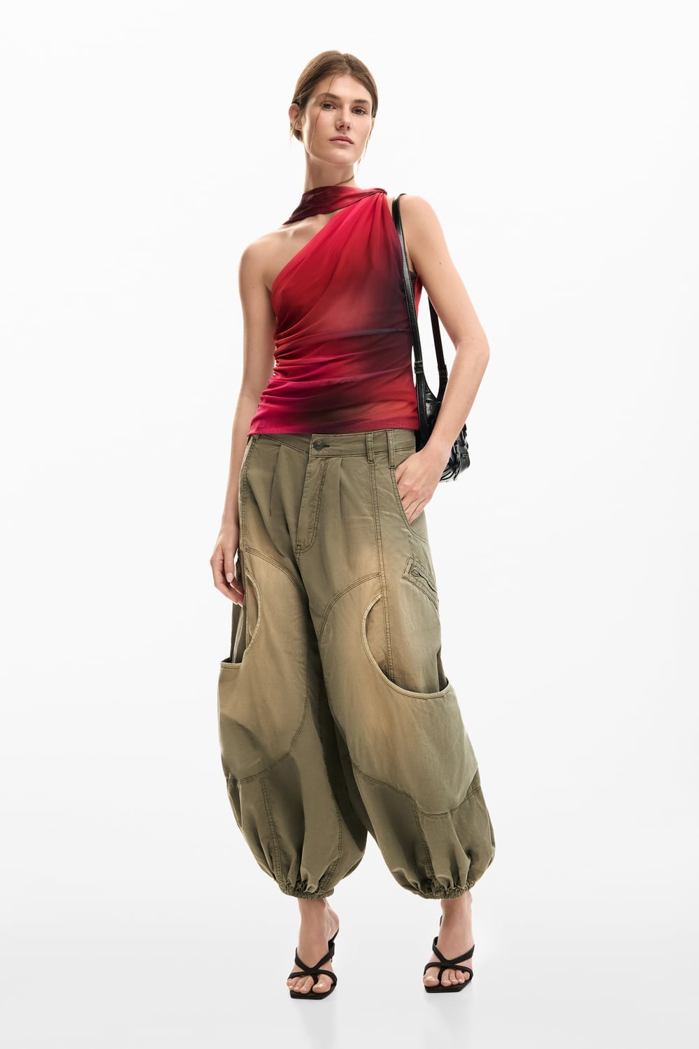 ノットネックTシャツ デシグアル トップス ノースリーブ・タンクトップ ピンク