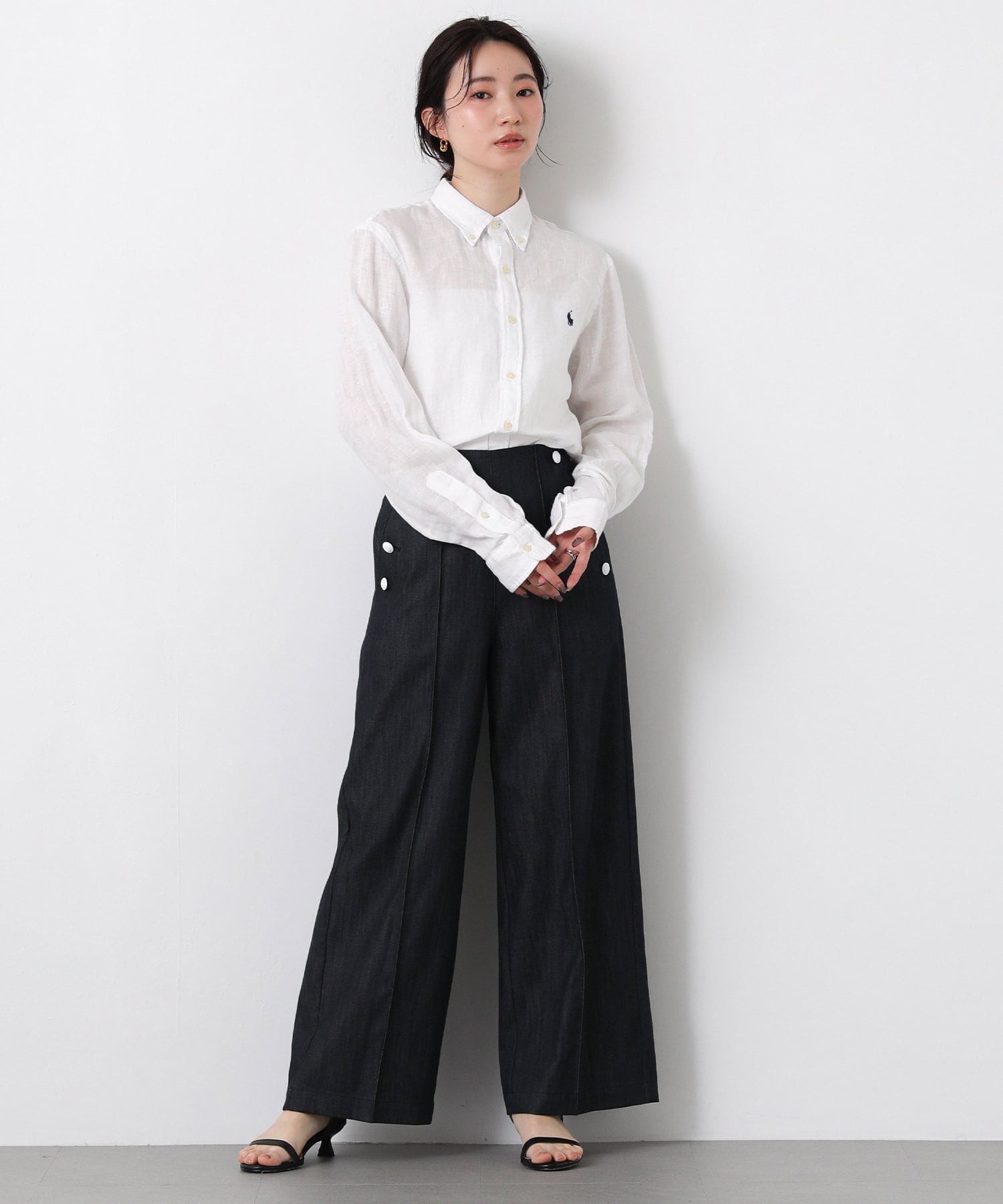 Gready Brilliant/(W)2_WT釦マリンデニムPT グレディブリリアン パンツ ジーンズ・デニムパンツ ネイビー