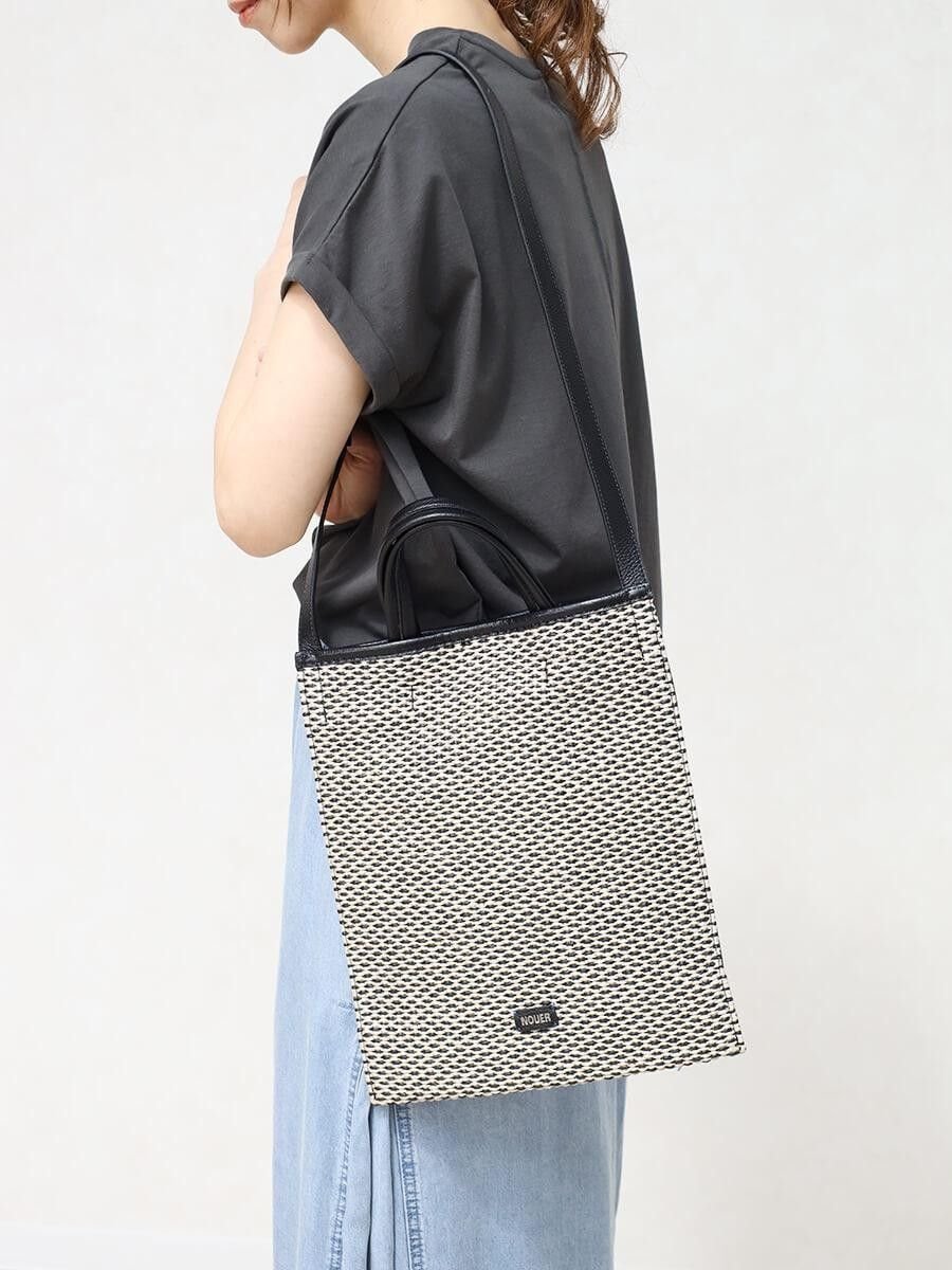 nouer 【ta-bru】2wayショルダーバッグ(black×offwhite) ラシュッド バッグ ショルダーバッグ