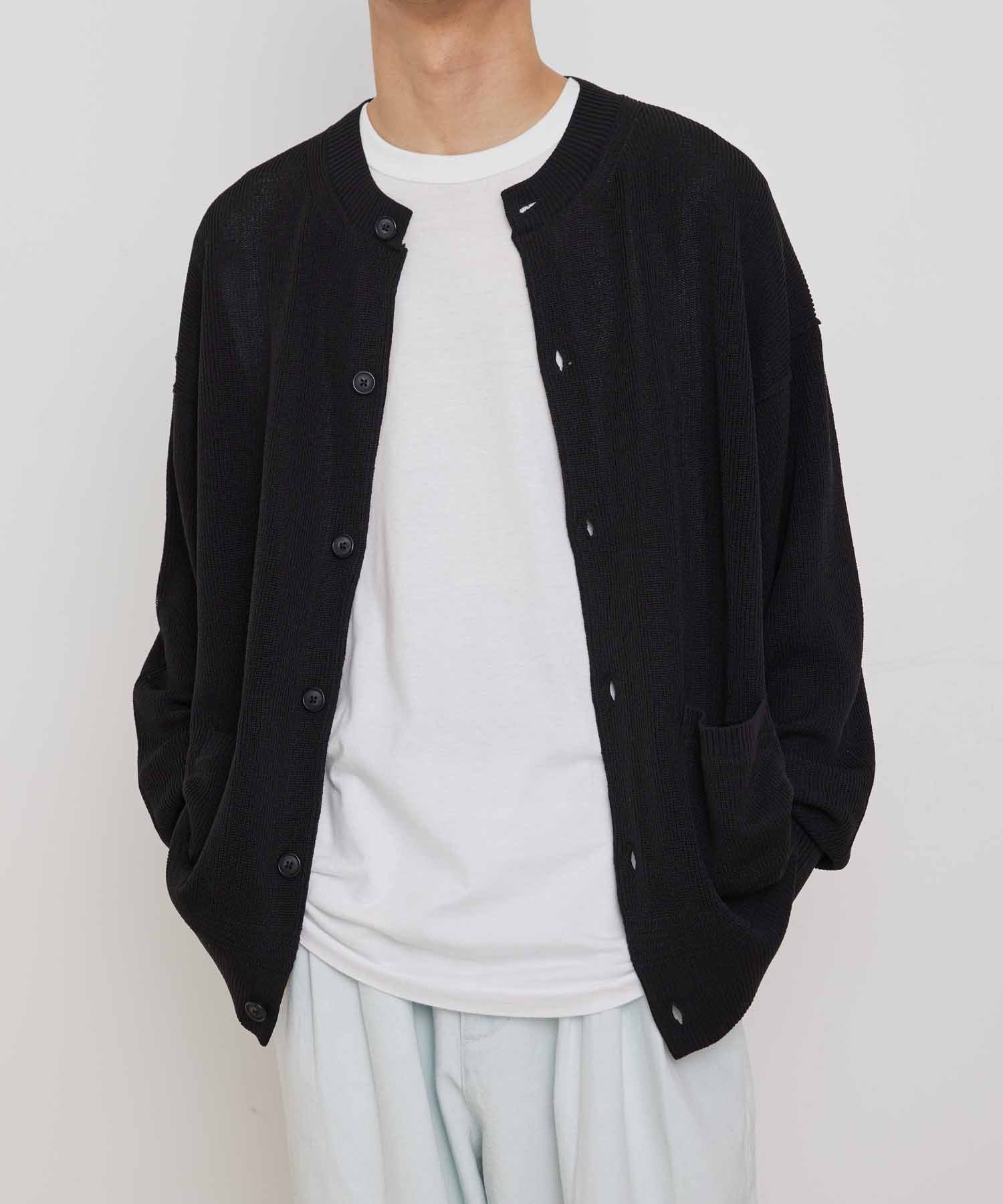 【SALE／65%OFF】ADAM ET ROPE' HOMME エクストラドライタッチ クルーネック オーバーサイズ カーディガン アダムエロペ トップス カーディガン グリーン ブラウン ブラック【送料無料】のサムネイル