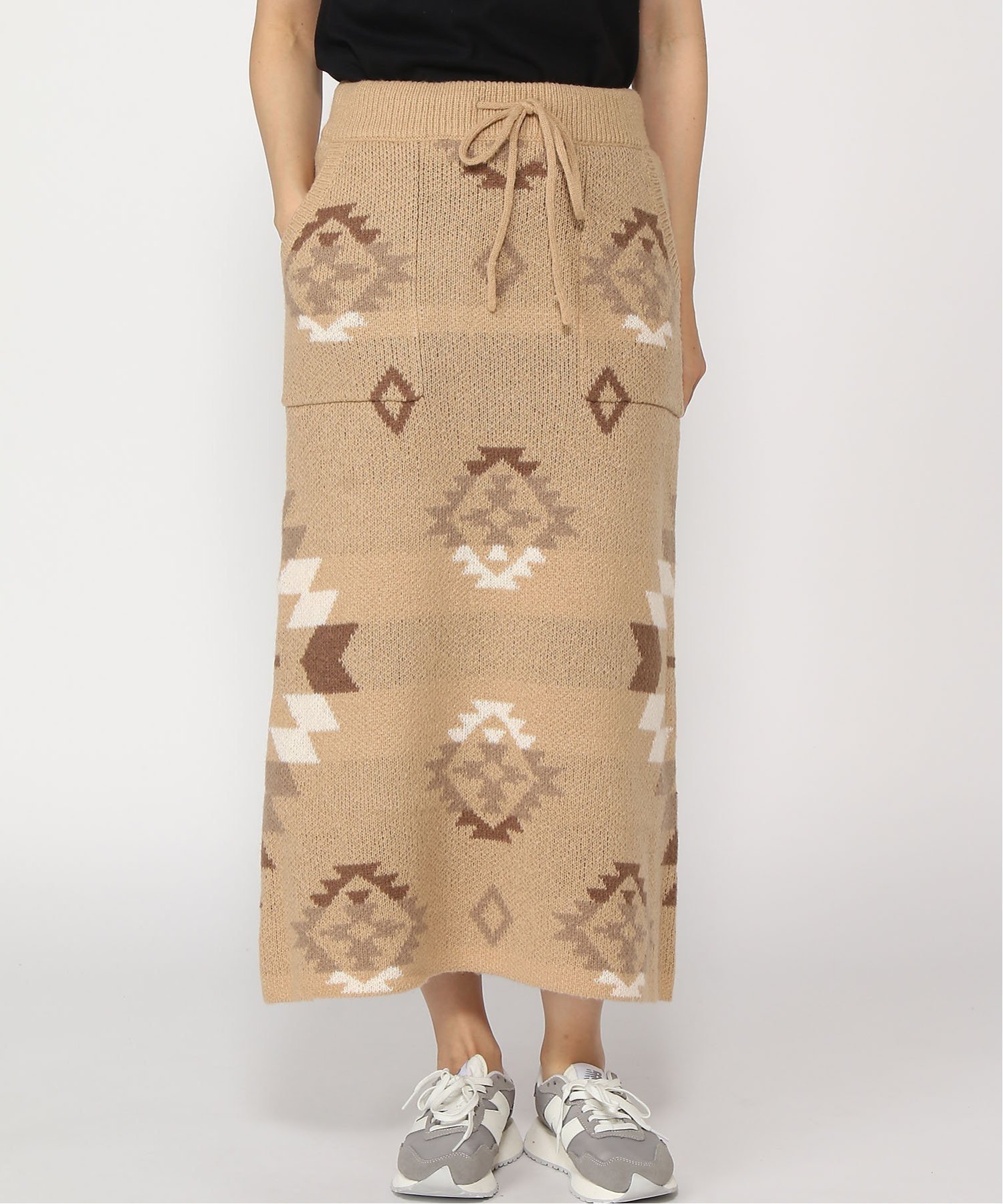 【SALE／30%OFF】ANTIBAL ANTIBAL/(W)ポリバルスキー糸ニットマキシSK フララニハワイ スカート ロング・マキシスカート ベージュ グレー ネイビー ホワイト【送料無料】のサムネイル