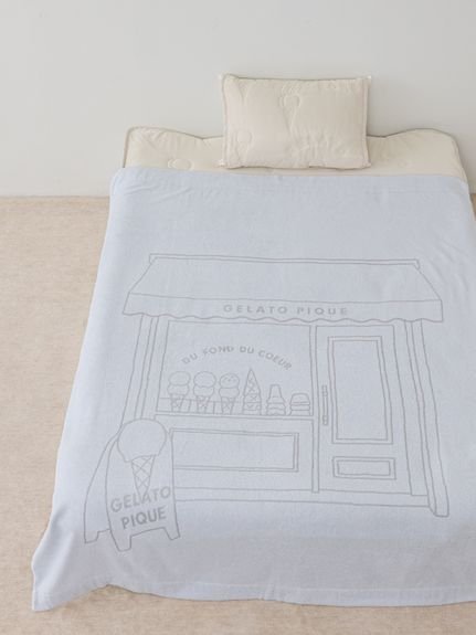 楽天Rakuten Fashiongelato pique Sleep 【Sleep】アイスショップ柄 タオルケット ジェラートピケ インテリア・生活雑貨 その他のインテリア・生活雑貨 ホワイト ピンク【送料無料】