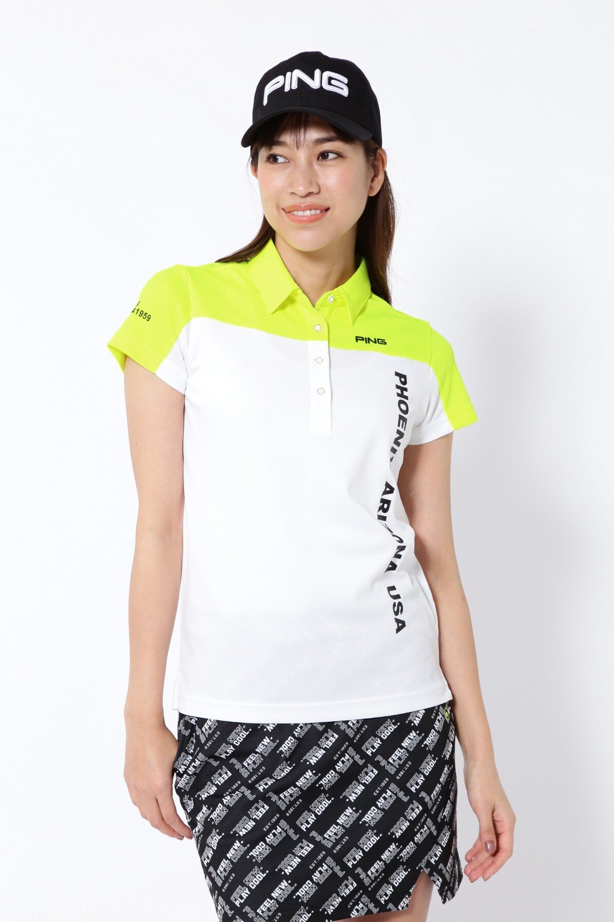 【SALE／70%OFF】PING APPAREL 持続冷感 バイカラー 半袖ポロシャツ ＜PERFORMANCE＞ (LADIES) ピン アパレル トップス ポロシャツ ホワイト イエロー ブラック