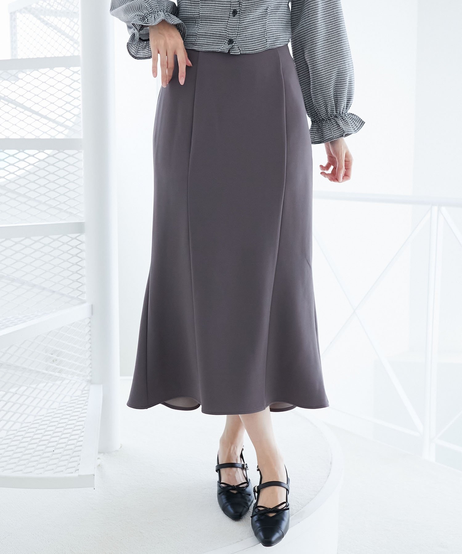 MAJESTIC LEGON ◎ベーシックマーメイドスカート マジェスティックレゴン スカート ロング・マキシスカート ブラック ブラウン グレー