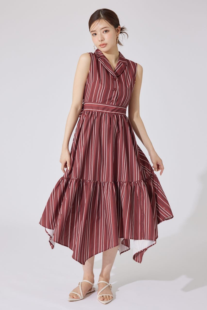 rienda 【AKB48 千葉恵里さん着用】イレヘムシャツワンピース リエンダ ワンピース・ドレス ワンピース ブラック ベージュ レッド