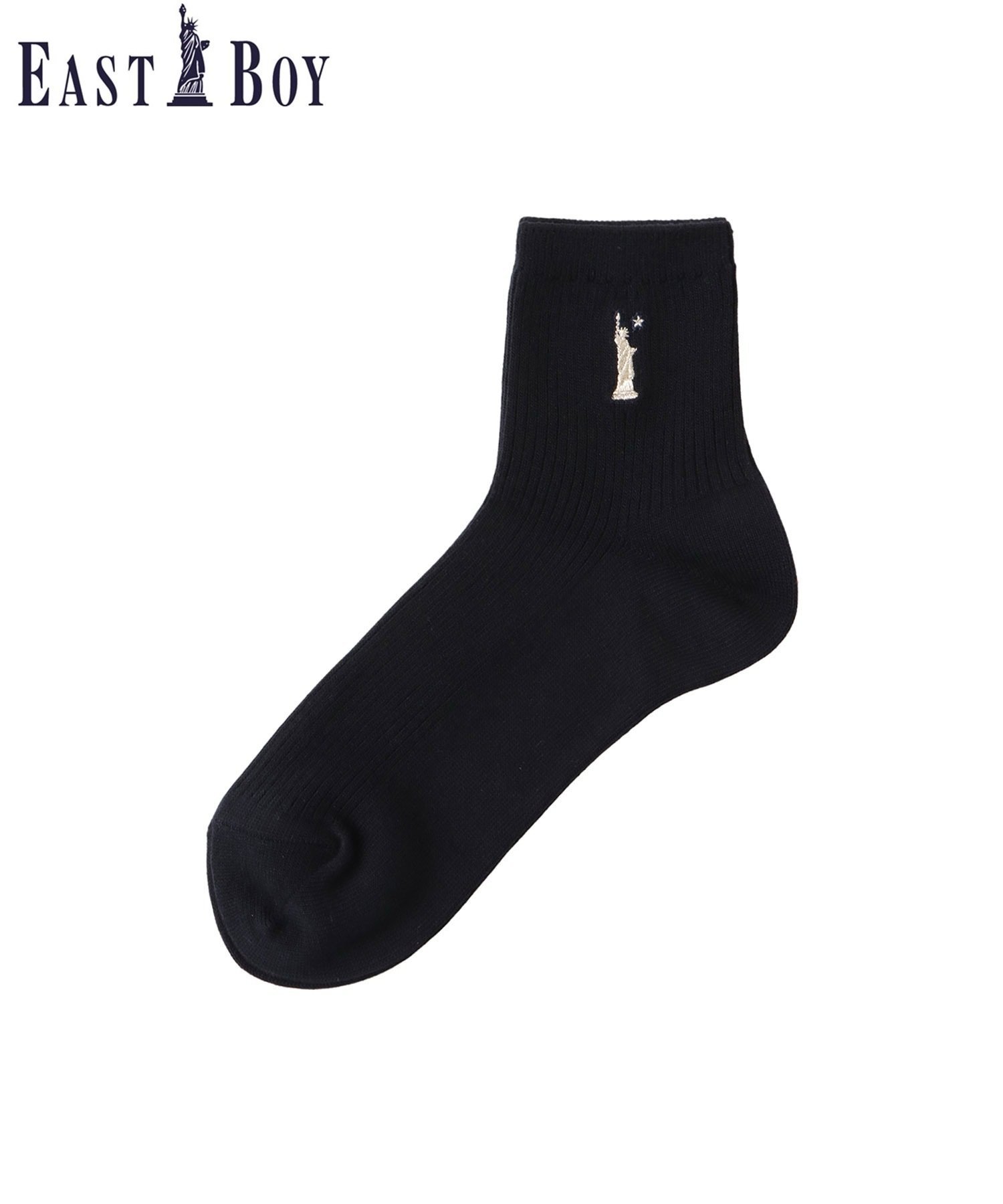 EASTBOY Venus ソックス シャンパン女神 両面刺繍 13cm丈 スクール 靴下 中学 高校 イーストボーイ 靴下・レッグウェア 靴下 グレー ネイビーのサムネイル