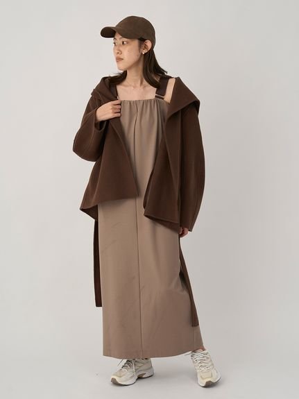 【SALE／50%OFF】emmi ジャージジャンパースカート エミ スカート ロング・マキシスカート ブラック【送料無料】