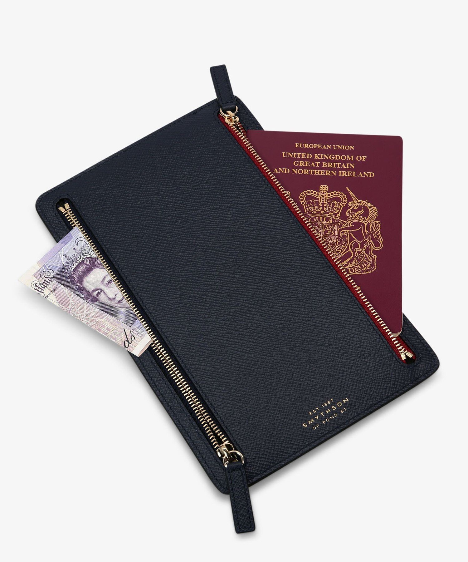 SMYTHSON Panama Multi-Zip Case スマイソン 財布・ポーチ・ケース その他の財布・ポーチ・ケース ネイビー【送料無料】