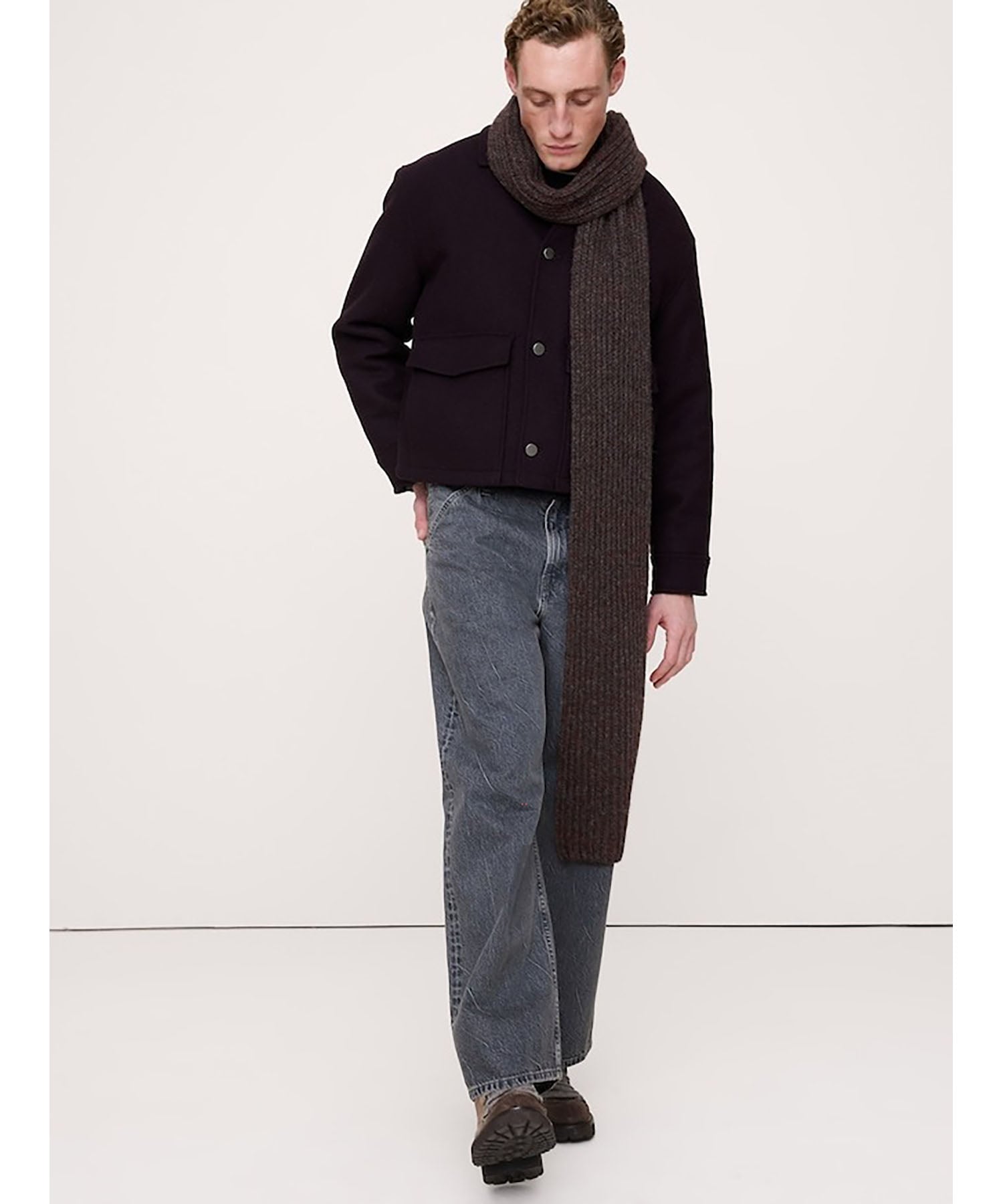 【SALE／60%OFF】BANANA REPUBLIC (M)チャンキー アルパカウールブレンド リブ スカーフ バナナ・リパブリック ファッション雑貨 スカーフ・バンダナ レッド グリーン【送料無料】