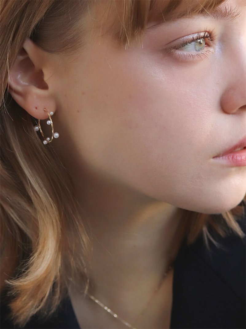 cui-cui パール リリー スナップ フープ ピアス｜ K10YG＜2026 Spring Collection＞ キュイキュイ アクセサリー・腕時計 ピアス【送料無料】
