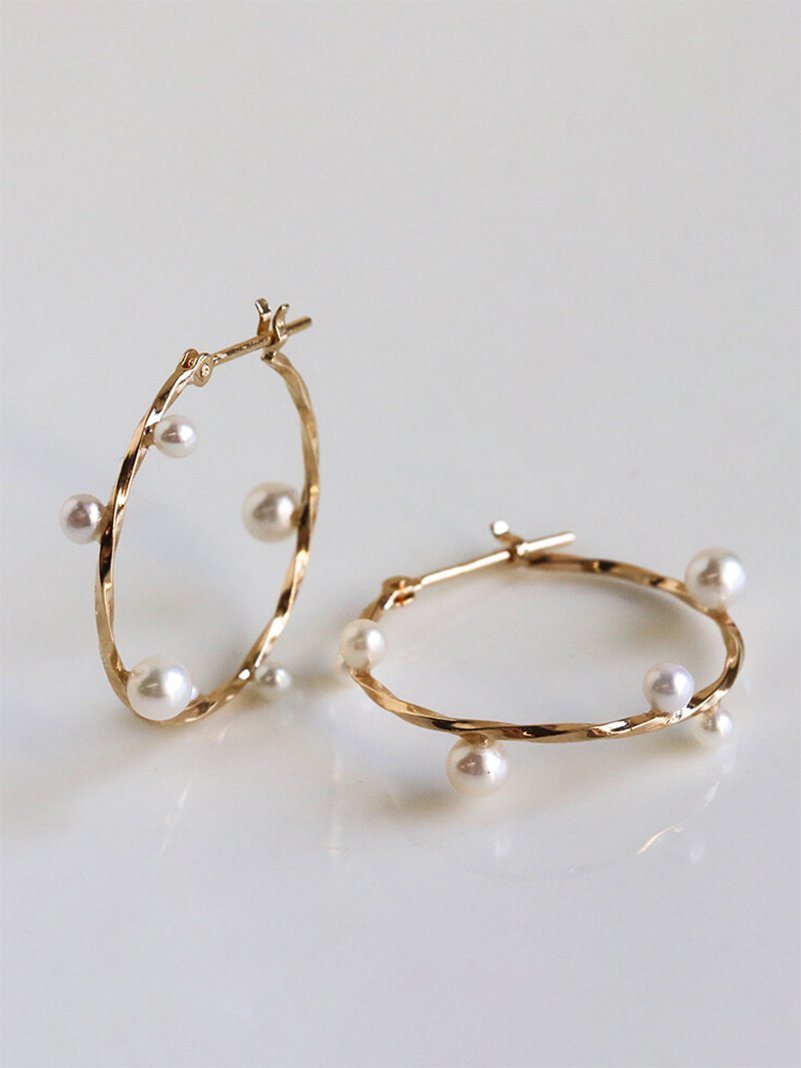cui-cui パール リリー スナップ フープ ピアス｜ K10YG＜2026 Spring Collection＞ キュイキュイ アクセサリー・腕時計 ピアス【送料無料】