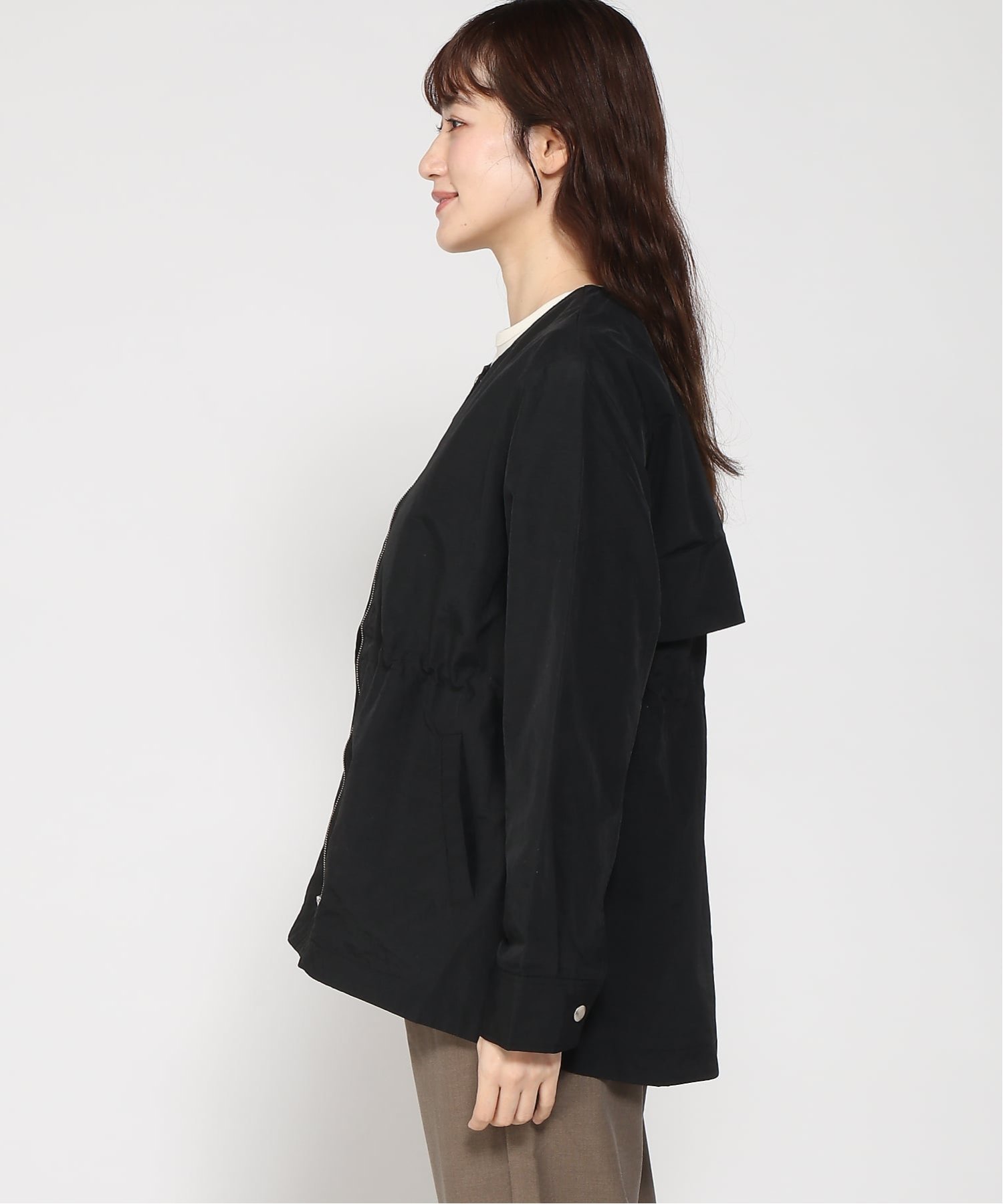 【SALE／20%OFF】CROCODILE CODE CROCODILE CODE/(W)プランタンブルゾン クロコダイル ジャケット・アウター ノーカラージャケット ブラック グレー【送料無料】